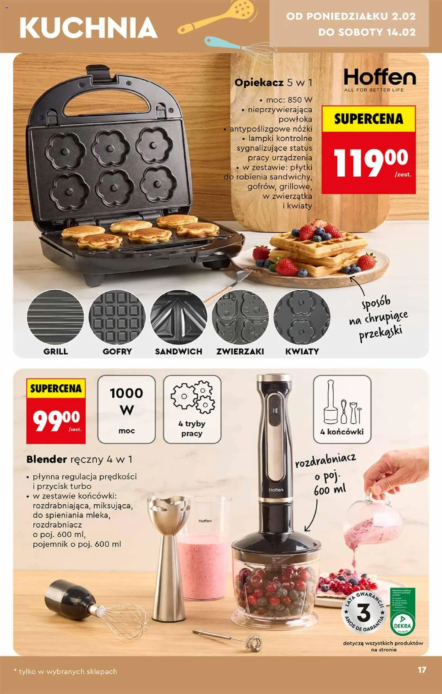 Biedronka gazetka - Hity i inspiracje od 31.01.2026 | Strona: 17 | Produkty: Blender ręczny, Lampki, Sandwich, Blender