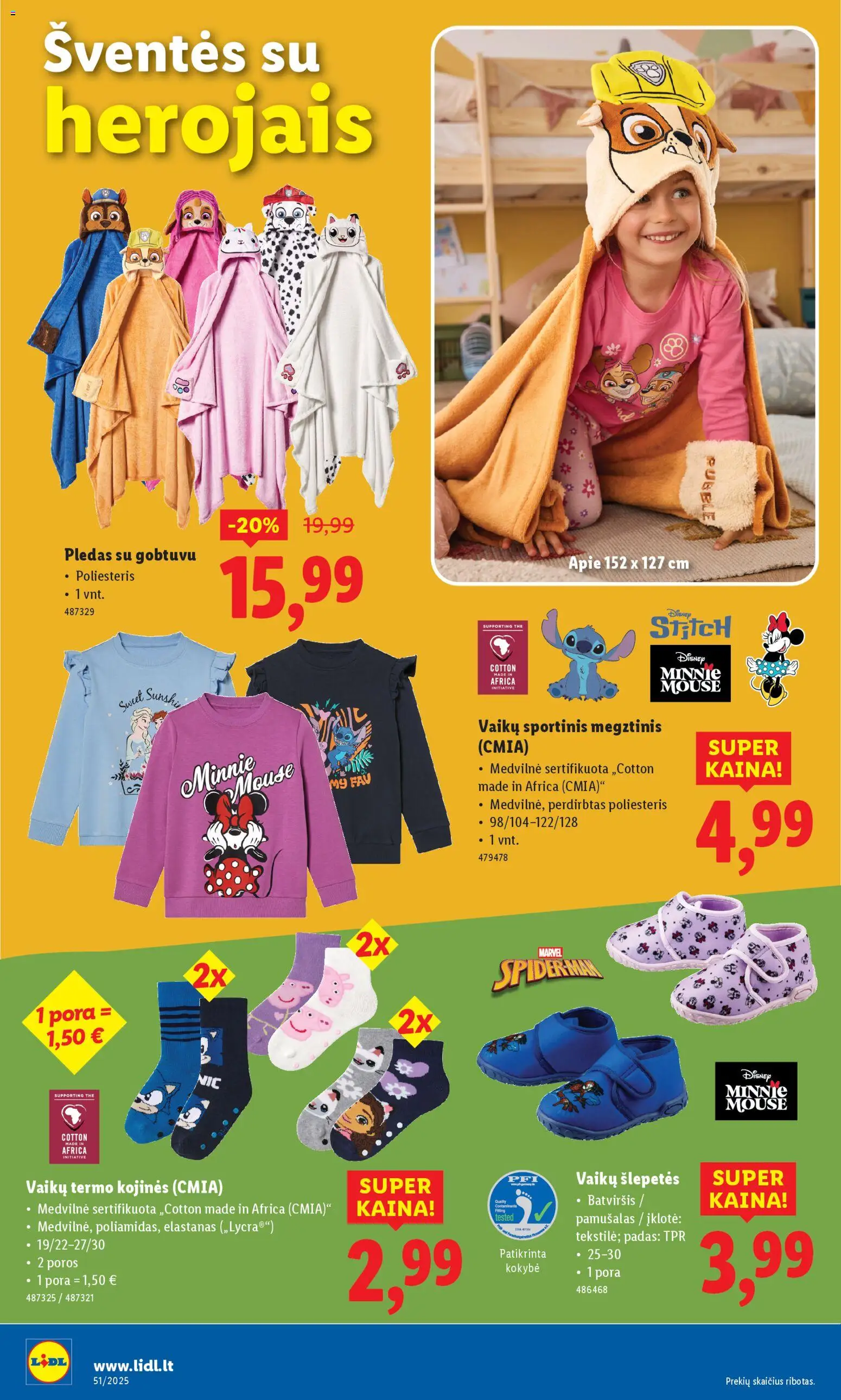 LIDL akcijos nuo 15.12.2025 | Puslapis: 14 | Prekių: Megztinis, Kojinės, Šlepetės, Pledas