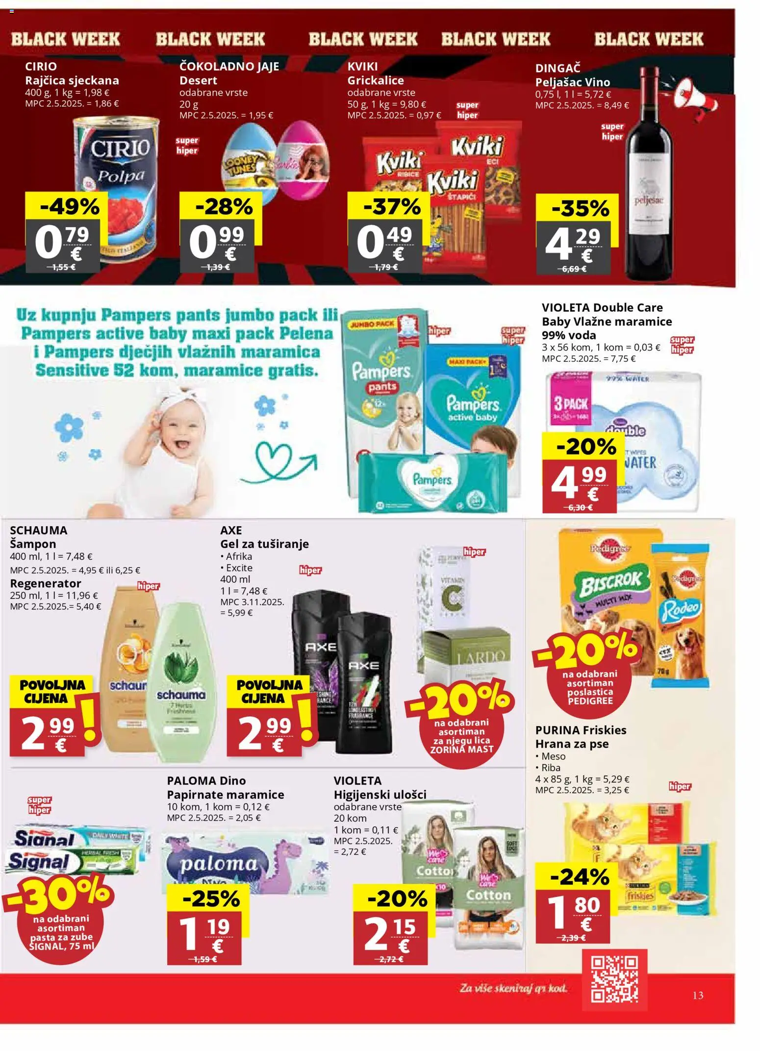 Ribola katalog | vrijedi od 26.11.2025 | Stranica: 13 | Proizvodi: Meso, Gel za tuširanje, Vino, Pampers