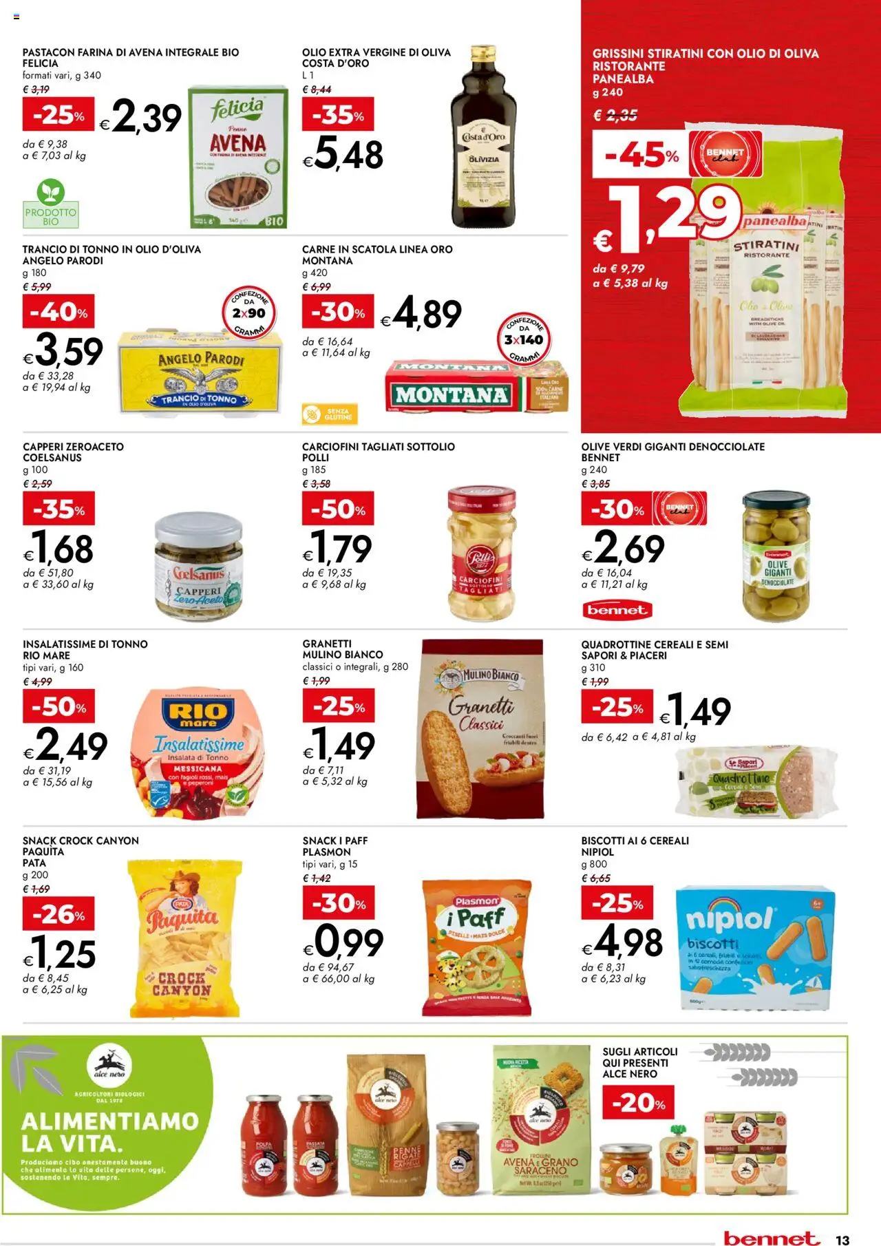 Volantino bennet del 31.07.2025 | Pagina: 13 | Prodotti: Olio, Farina, Tonno, Aceto