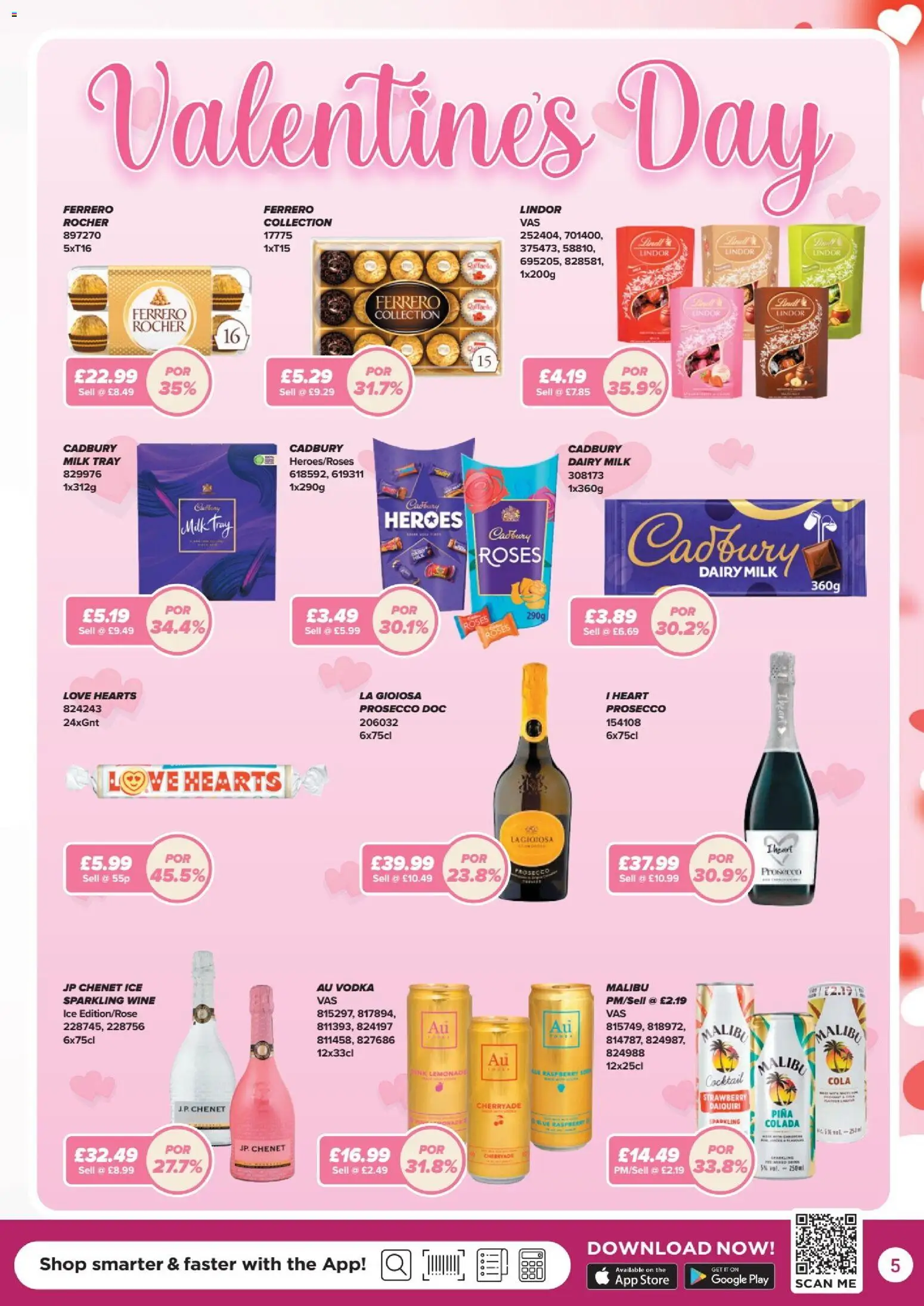 {H1} | Page: 5 | Products: Prosecco, Lindor, Roses, Raspberry