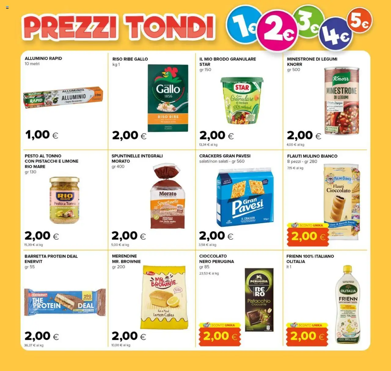 Volantino Oasi del 09.10.2025 | Pagina: 4 | Prodotti: Minestrone, Tonno, Barretta, Merendine