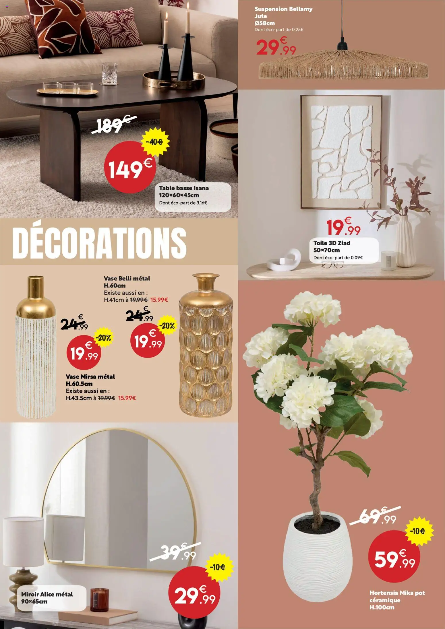 {H1} | Page: 11 | Produits: Hortensia, Table basse, Table, Miroir