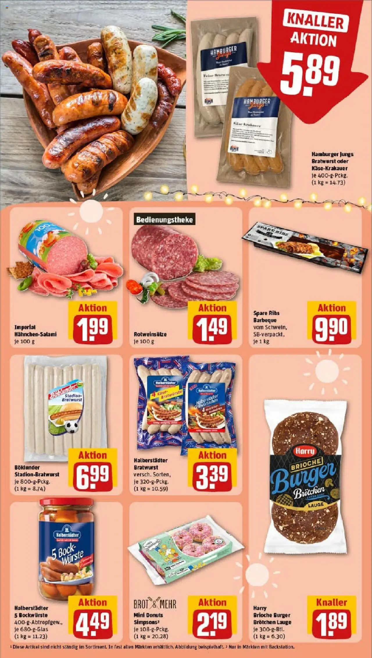 Rewe prospekt Braunschweig / Watenbüttel	 - gültig ab dem 06.07.2025 | Seite: 19 | Produkte: Spare ribs, Burger, Donuts, Salami