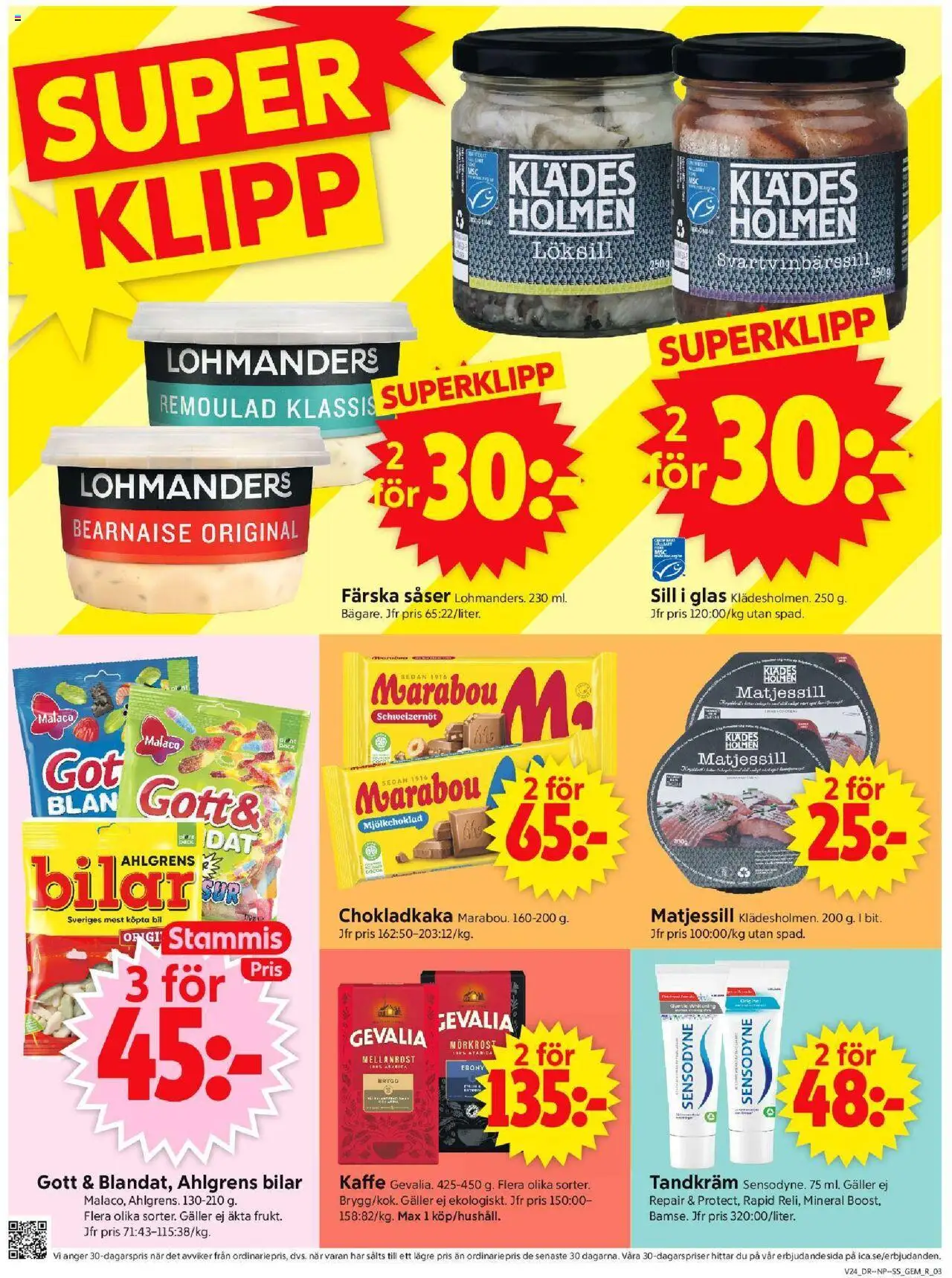 ICA Supermarket reklamblad aktuell från 09.06.2025 | Sida: 3 | Produkter: Löksill, Chokladkaka, Galler, Kaffe