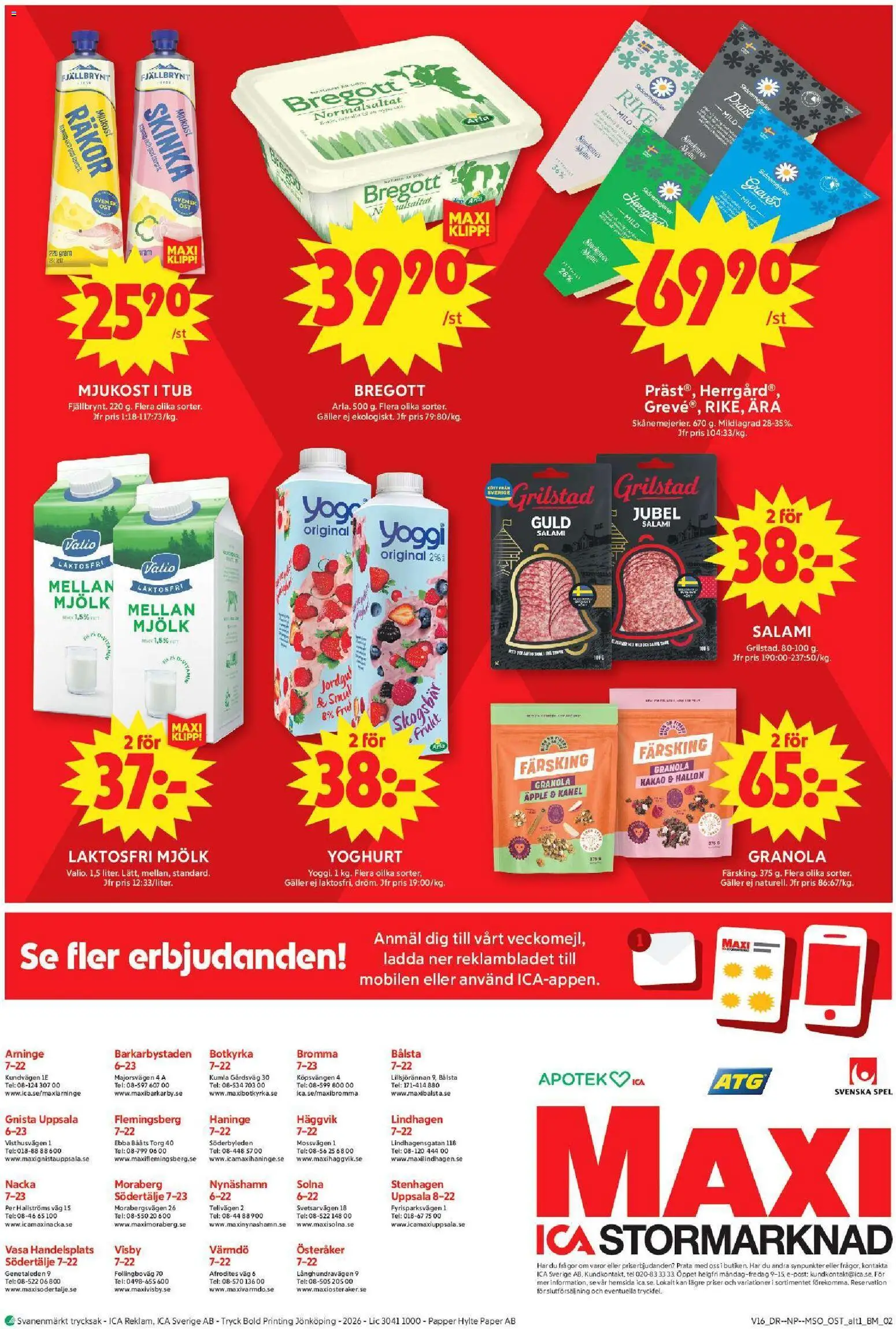 ICA Maxi reklamblad aktuell från 13.04.2026 | Sida: 11 | Produkter: Bregott, Räkor, Kanel, Salami