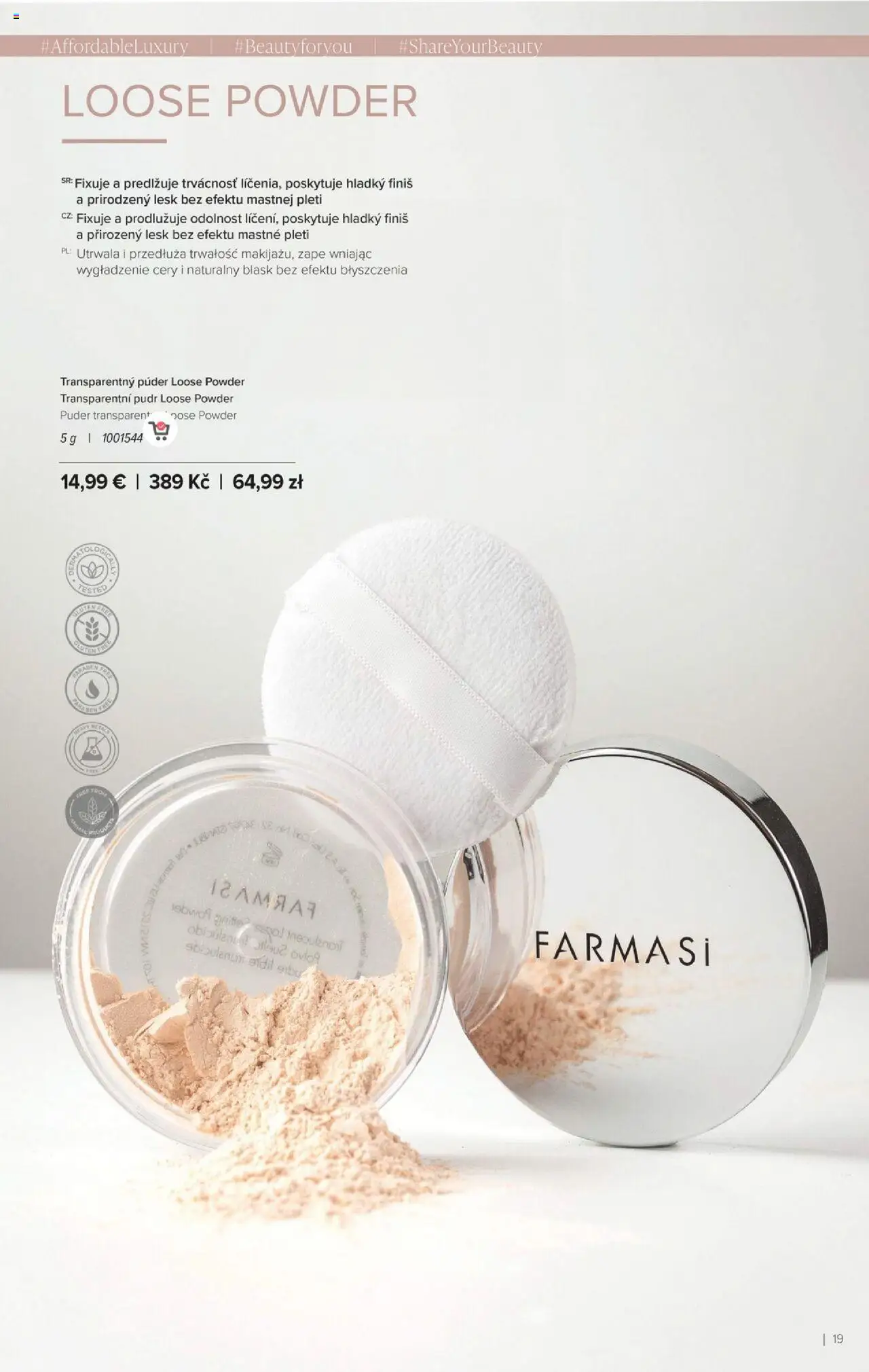 Nové Farmasi akcie – leták je platný od 24.09.2025 | Strana: 19 | Produkty: Púder