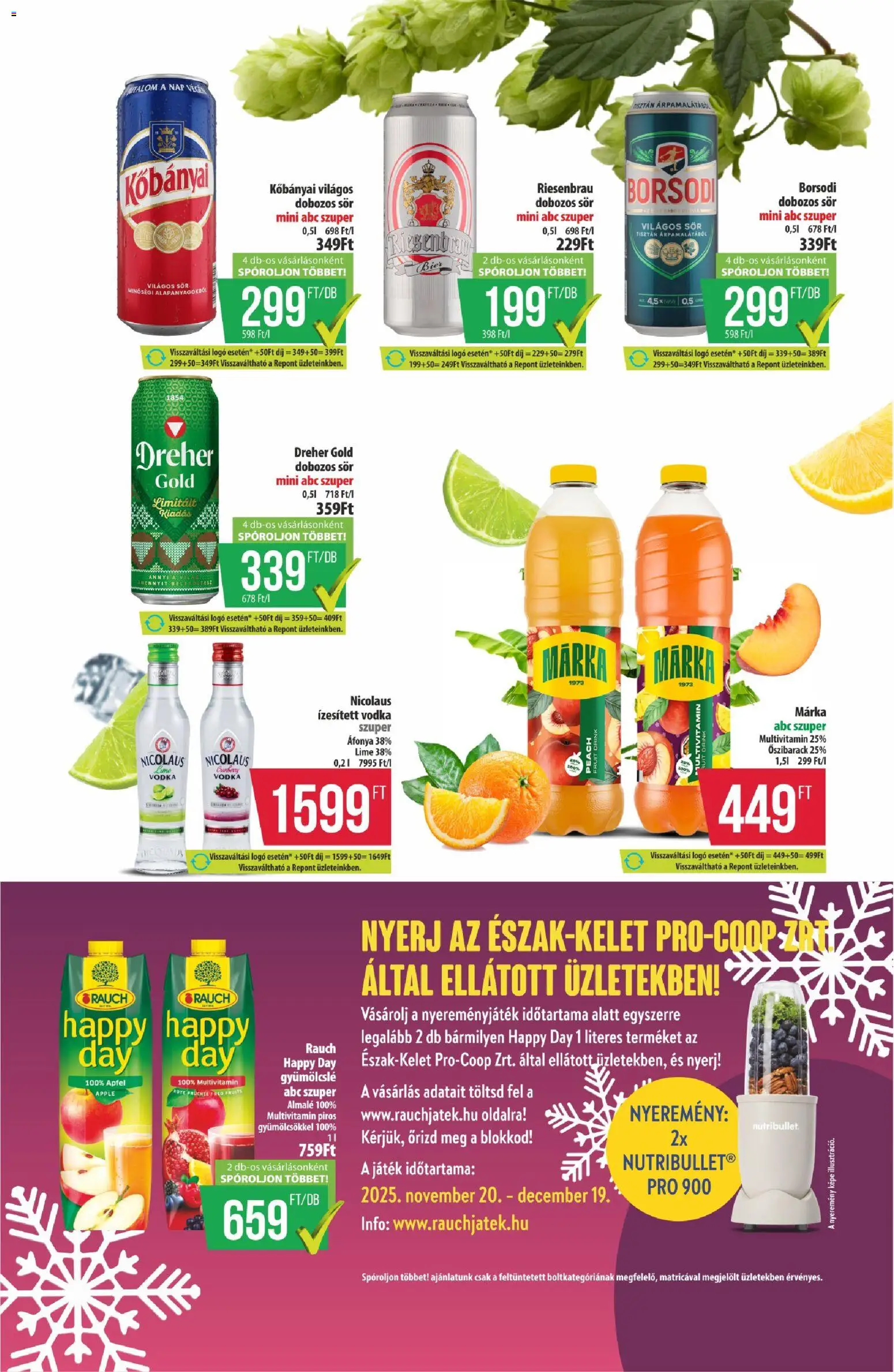 COOP akciós ujság - amely érvényes a következő dátumtól: 20.11.2025 | Oldal: 13 | Termékek: Őszibarack, Játék, Multivitamin, Almalé