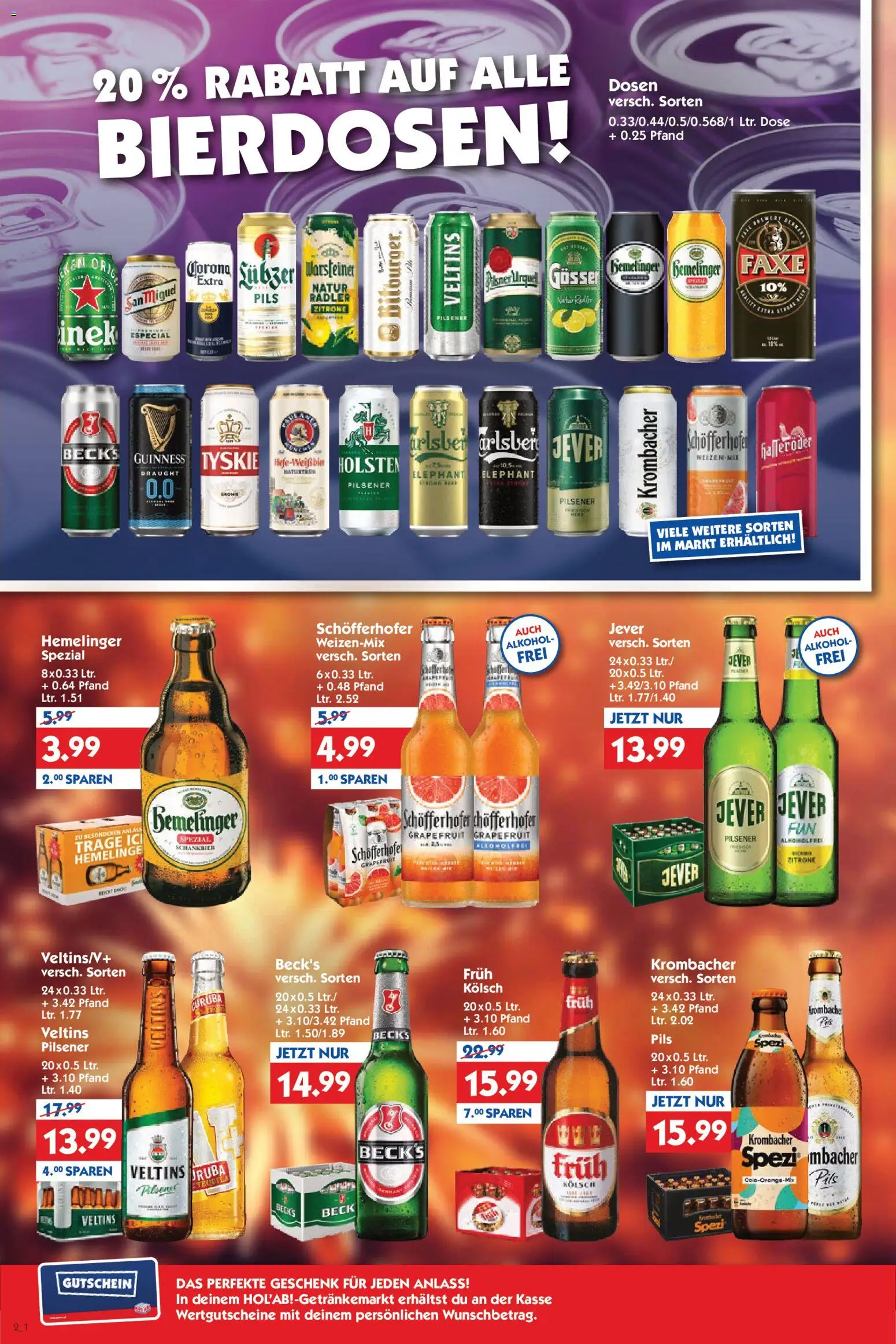 HOL’AB! Prospekt 	 – gültig ab 22.12.2025 | Seite: 2 | Produkte: Tyskie, Holsten, Grapefruit, Krombacher