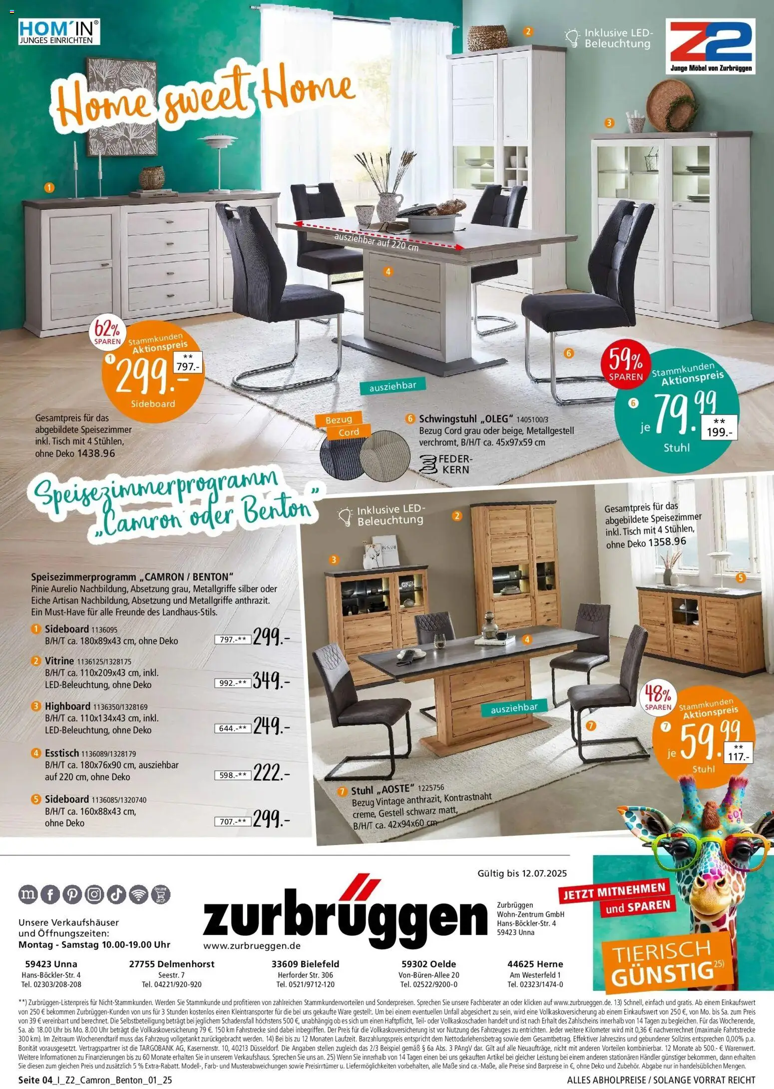 Zurbrüggen - Zurbrüggen: Home Sweet Home – gültig ab 12.12.2025 | Seite: 8 | Produkte: Esstisch, Tisch, Stuhl, Uhr