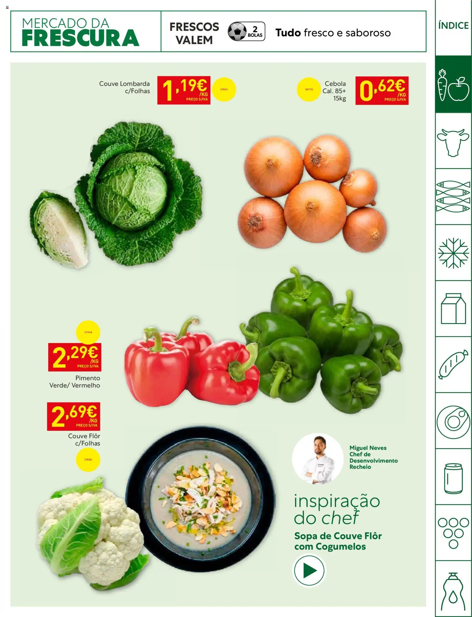 Recheio Horeca │ válido de 14.04.2026 | Página: 3 | Produtos: Cebola, Sopa, Cogumelos, Couve