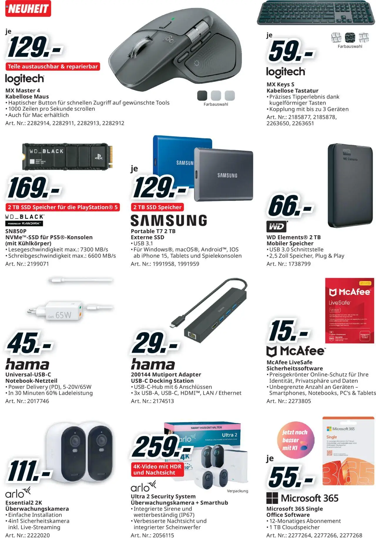 Media Markt Aktionen – gültig ab 05.10.2025 | Seite: 16 | Produkte: Tastatur, Maus, Samsung, Adapter