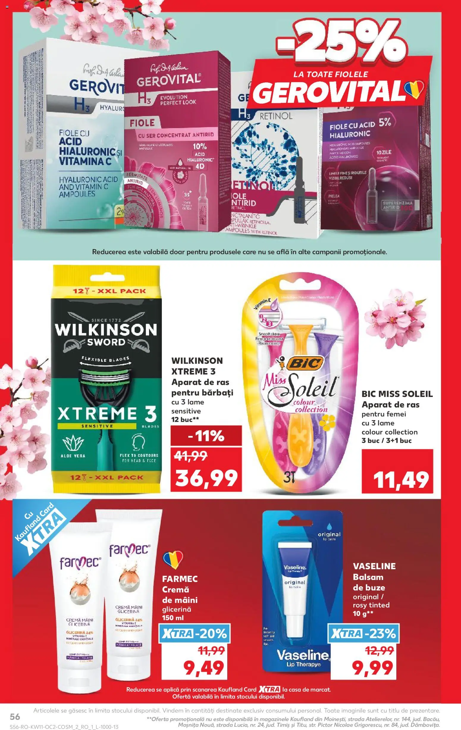 Noul catalog Kaufland – valabil de la 11.03.2026 | Pagină: 56 | Produse: Aparat De Ras, Aloe vera, Balsam, Cremă de mâini