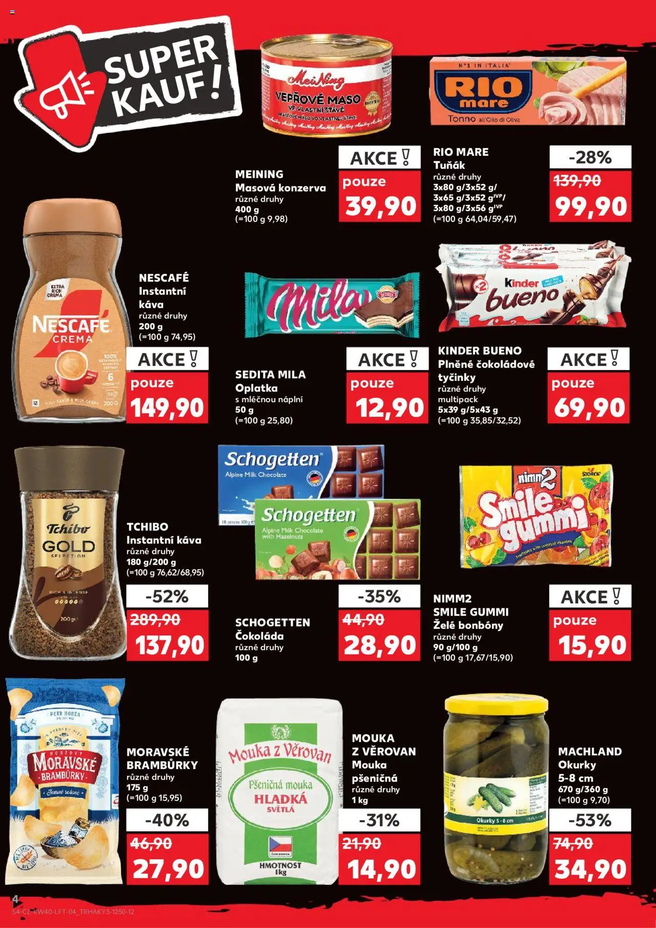 Kaufland leták od 01.10.2025 | Strana: 4 | Produkty: Tchibo, Instantní káva, Tyčinky, Mouka