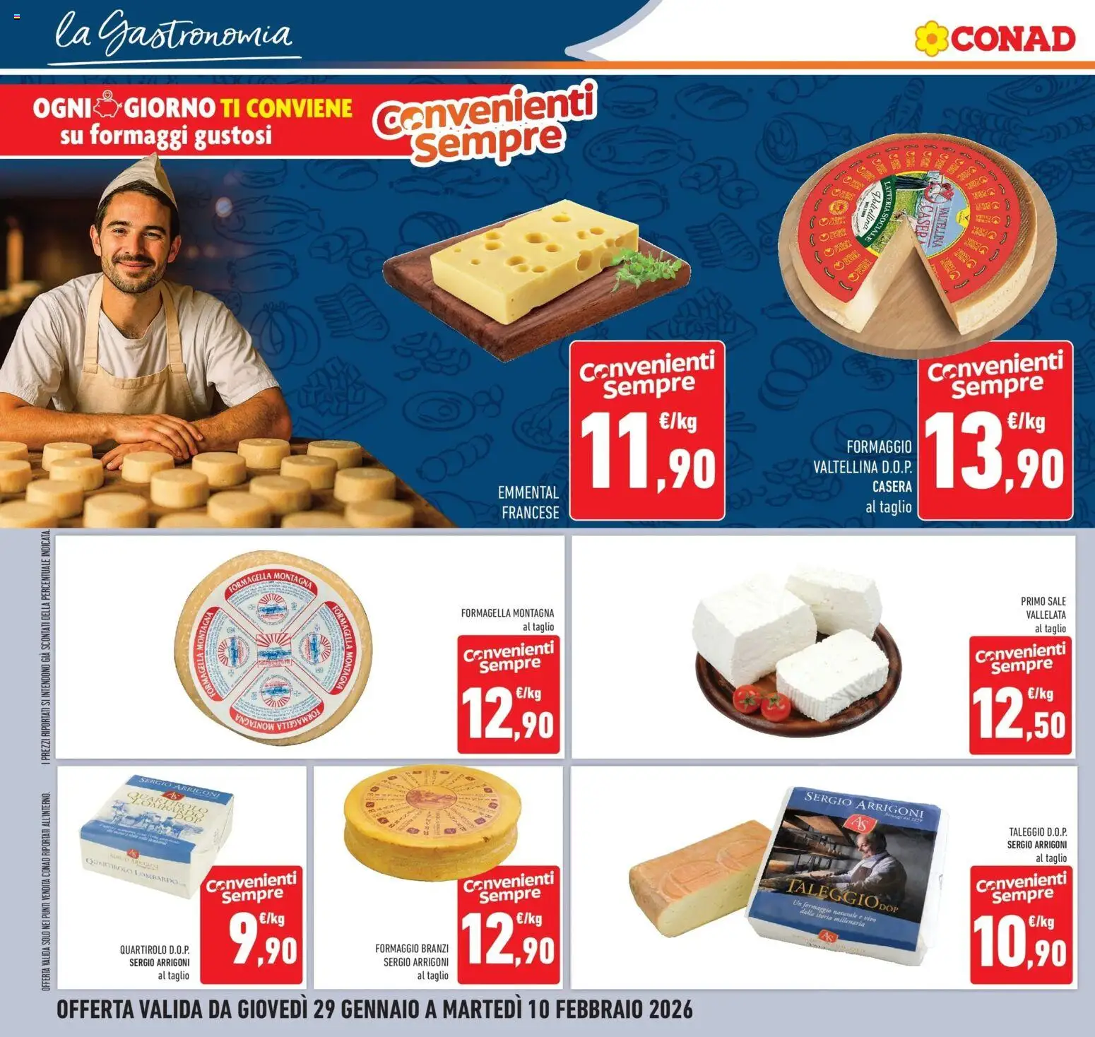 Volantino Conad del 29.01.2026 | Pagina: 8 | Prodotti: Sale, Formaggio, Emmental