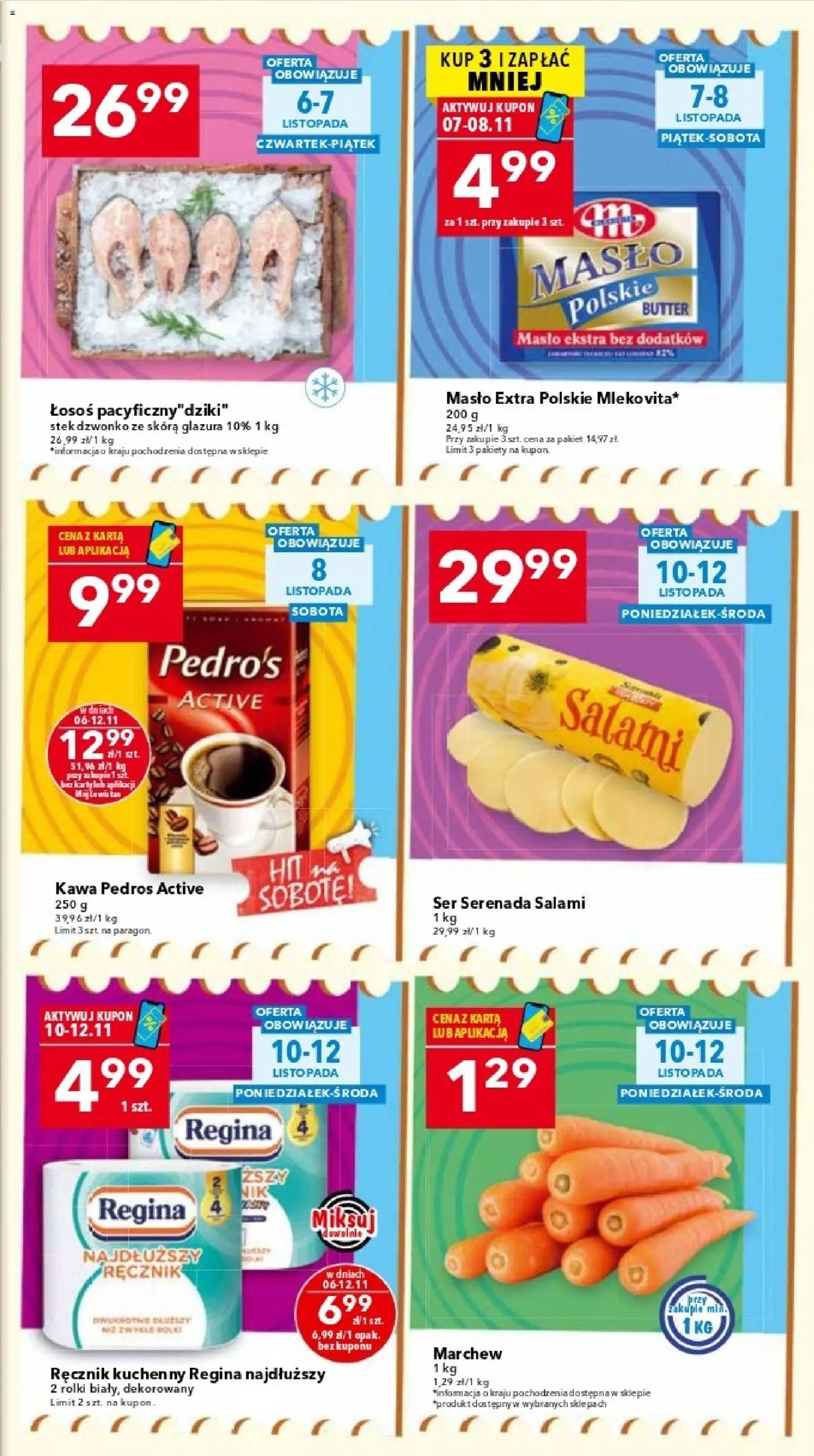 Lewiatan gazetka - Warszawa od 06.11.2025 | Strona: 3 | Produkty: Karta, Rolki, Łosoś, Kawa