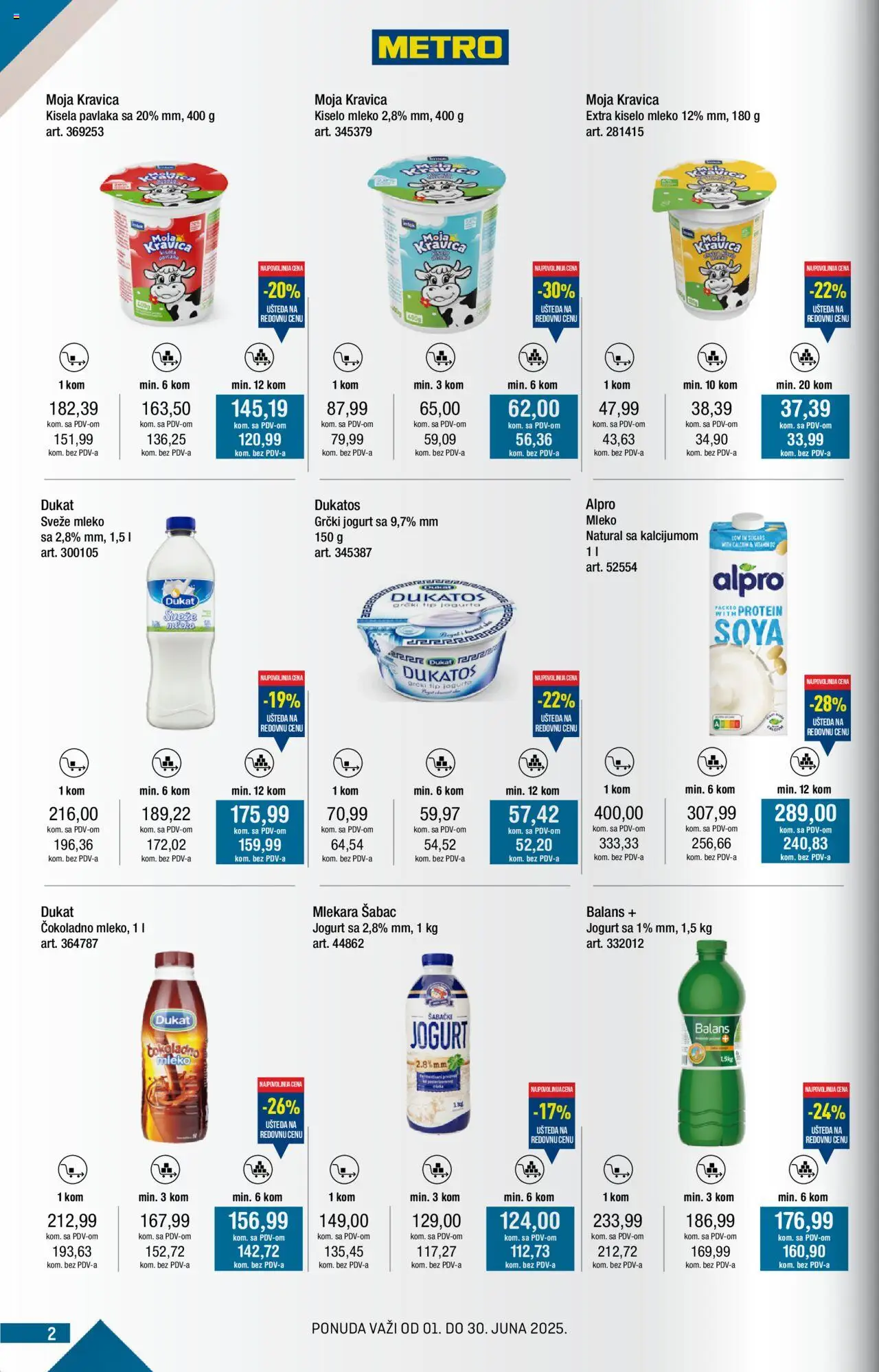 Metro katalog - važi od 01.06.2025 | Strana: 2 | Proizvode: Protein, Grčki jogurt, Dukatos, Moja kravica
