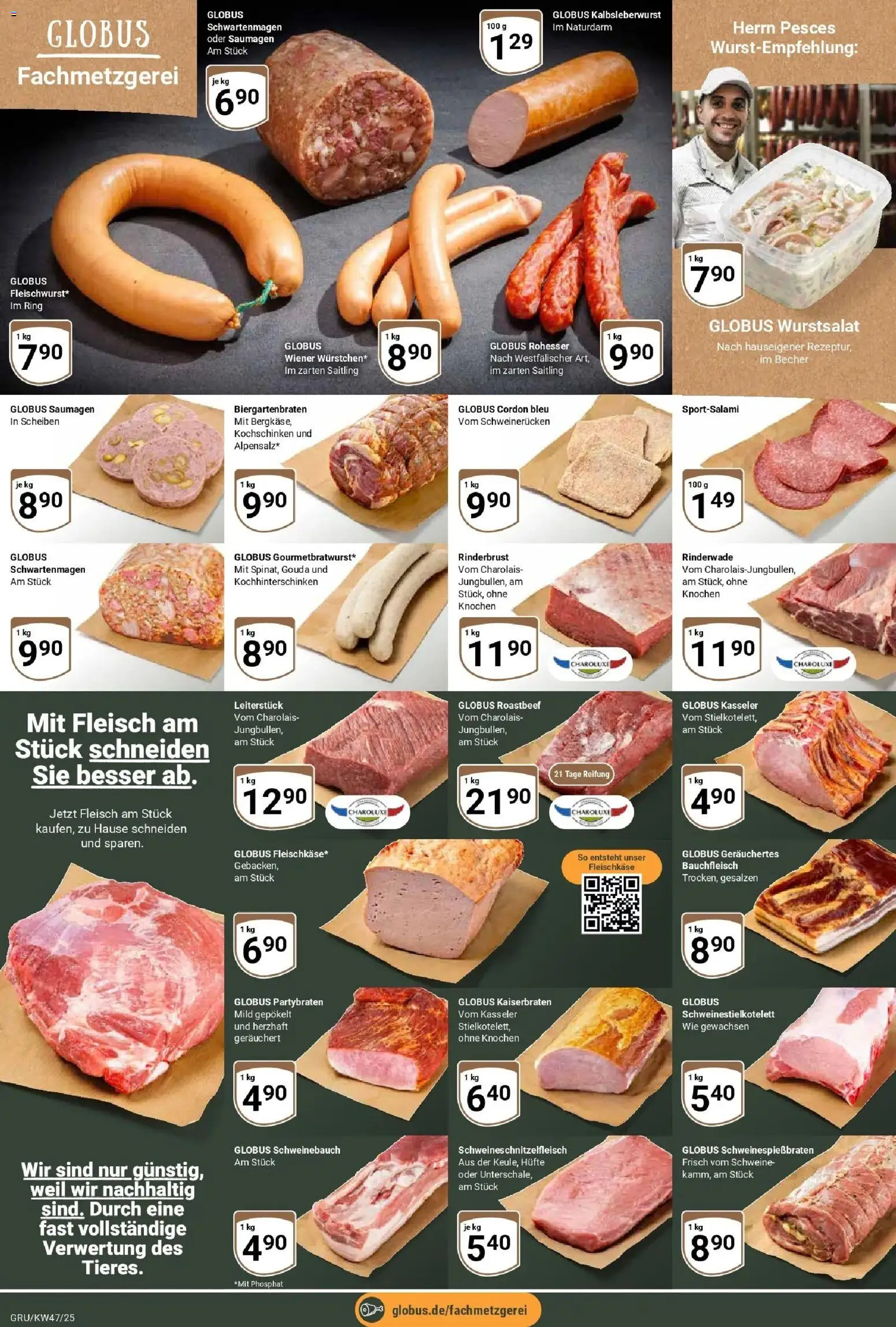 Globus prospekt Grünstadt	 – gültig ab 17.11.2025 | Seite: 9 | Produkte: Gouda, Roastbeef, Schweinerucken, Fleisch