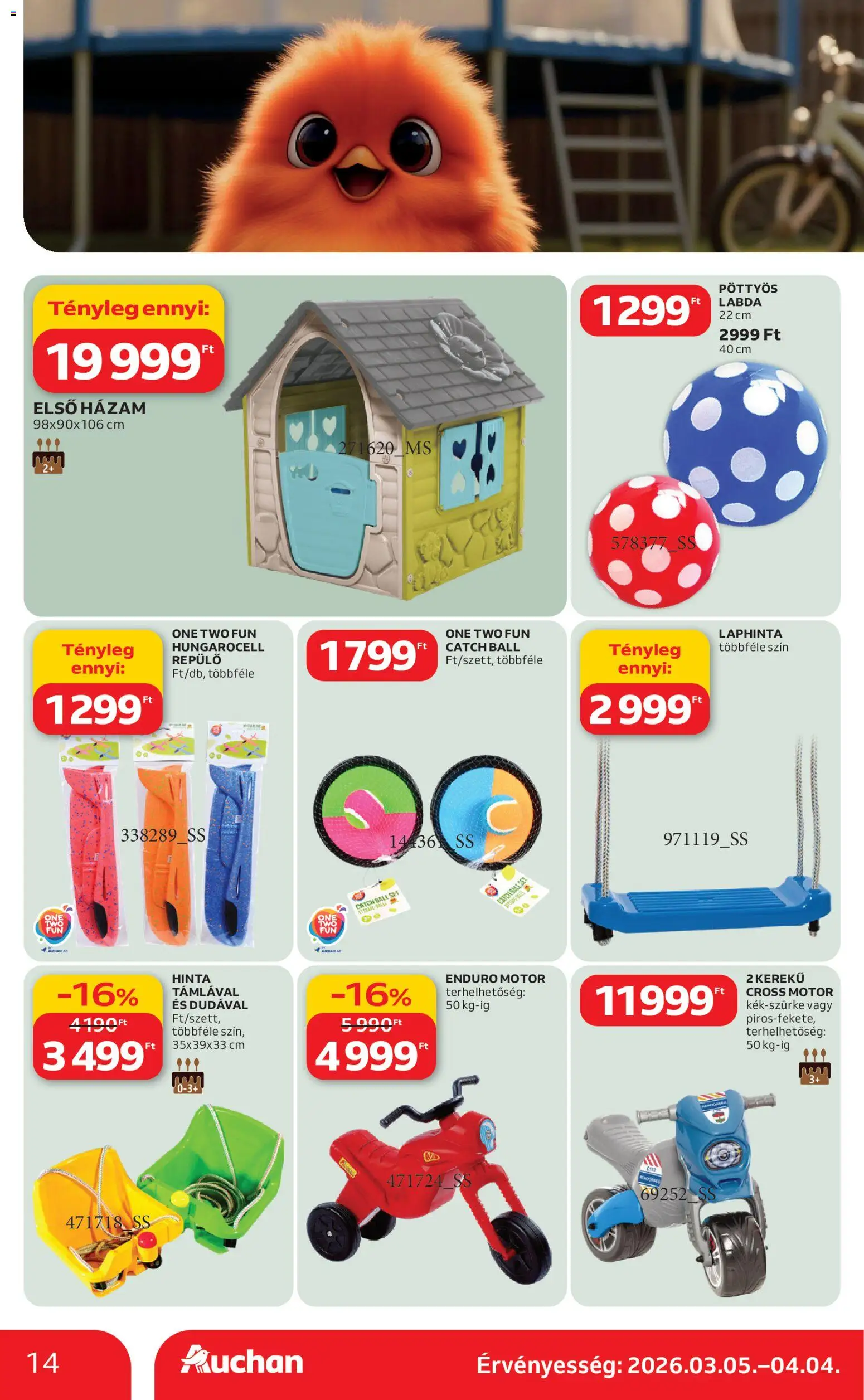 Auchan akciós ujság - amely érvényes a következő dátumtól: 05.03.2026 | Oldal: 14 | Termékek: Hinta