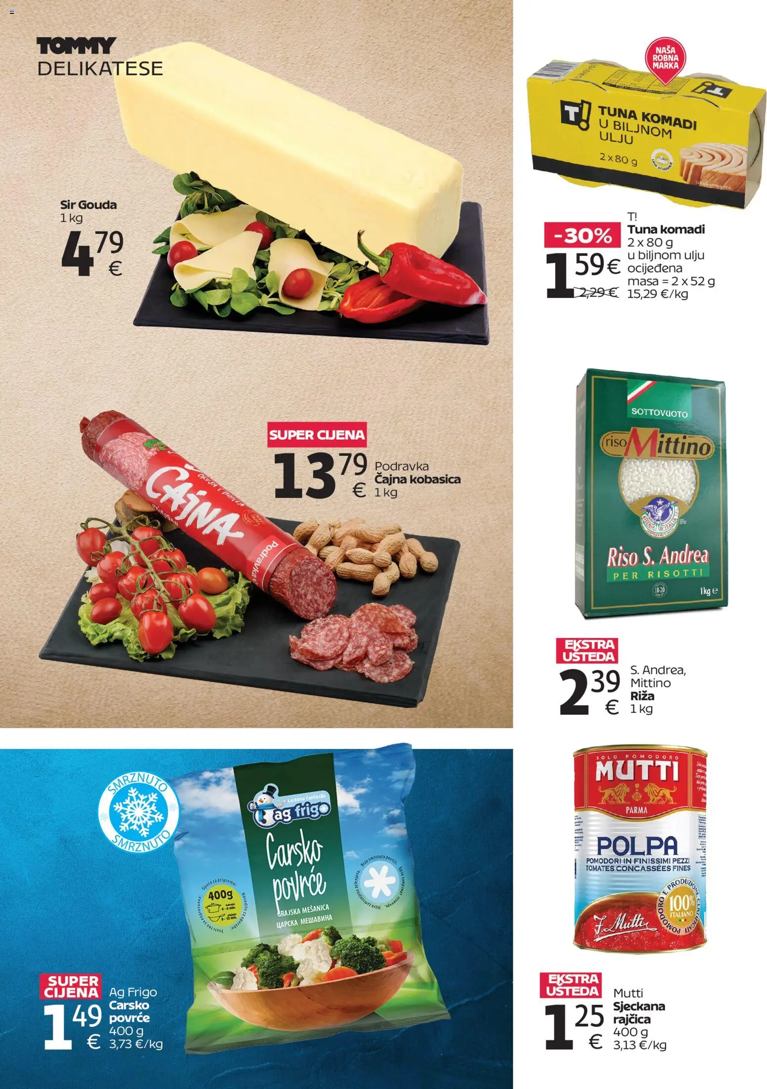 Tommy katalog | vrijedi od 08.11.2025 | Stranica: 2 | Proizvodi: Riža, Povrće, Tuna, Gouda