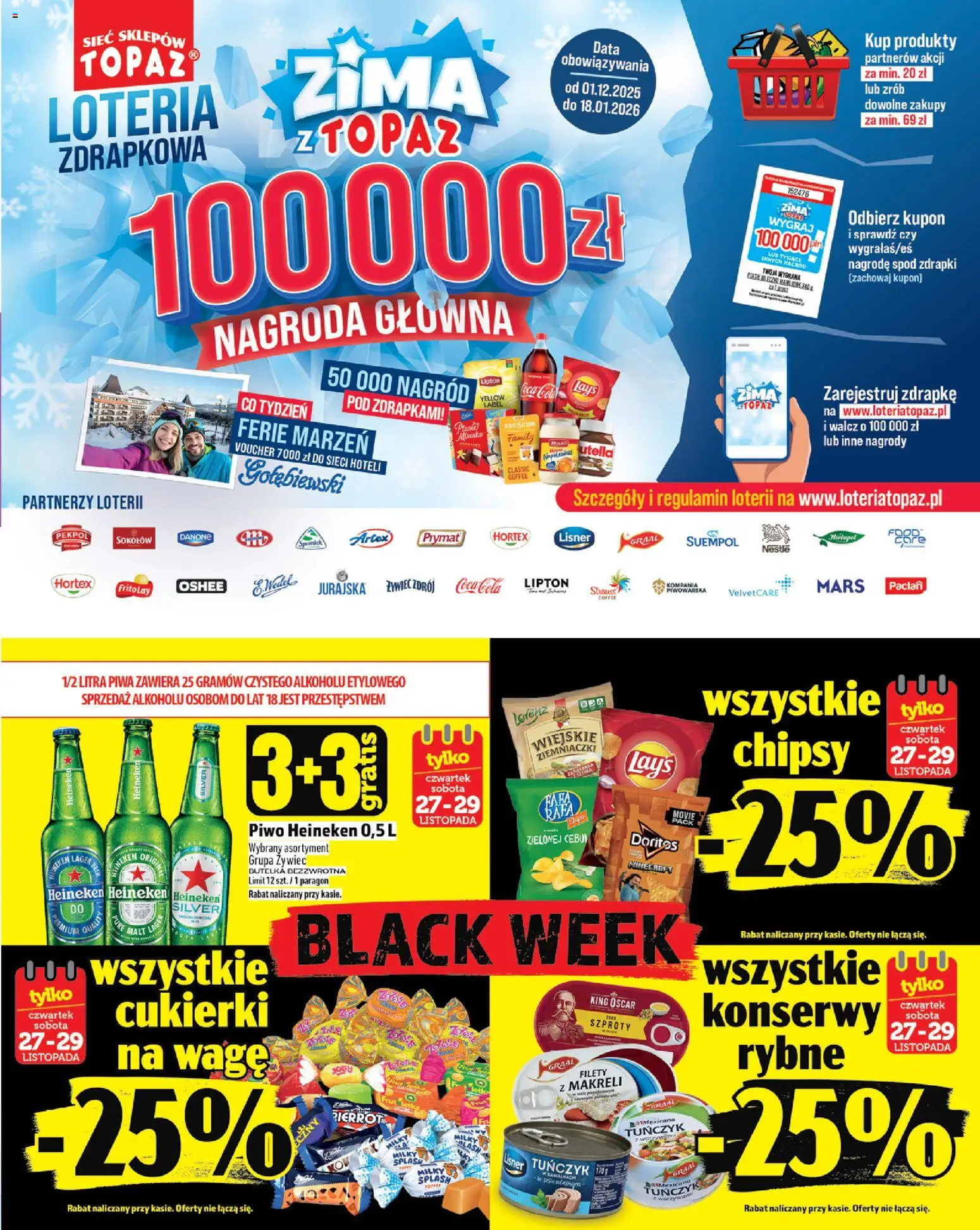 Topaz Black Friday od 27.11.2025 | Strona: 7 | Produkty: Doritos, Ziemniaczki, Piwo, Cukierki