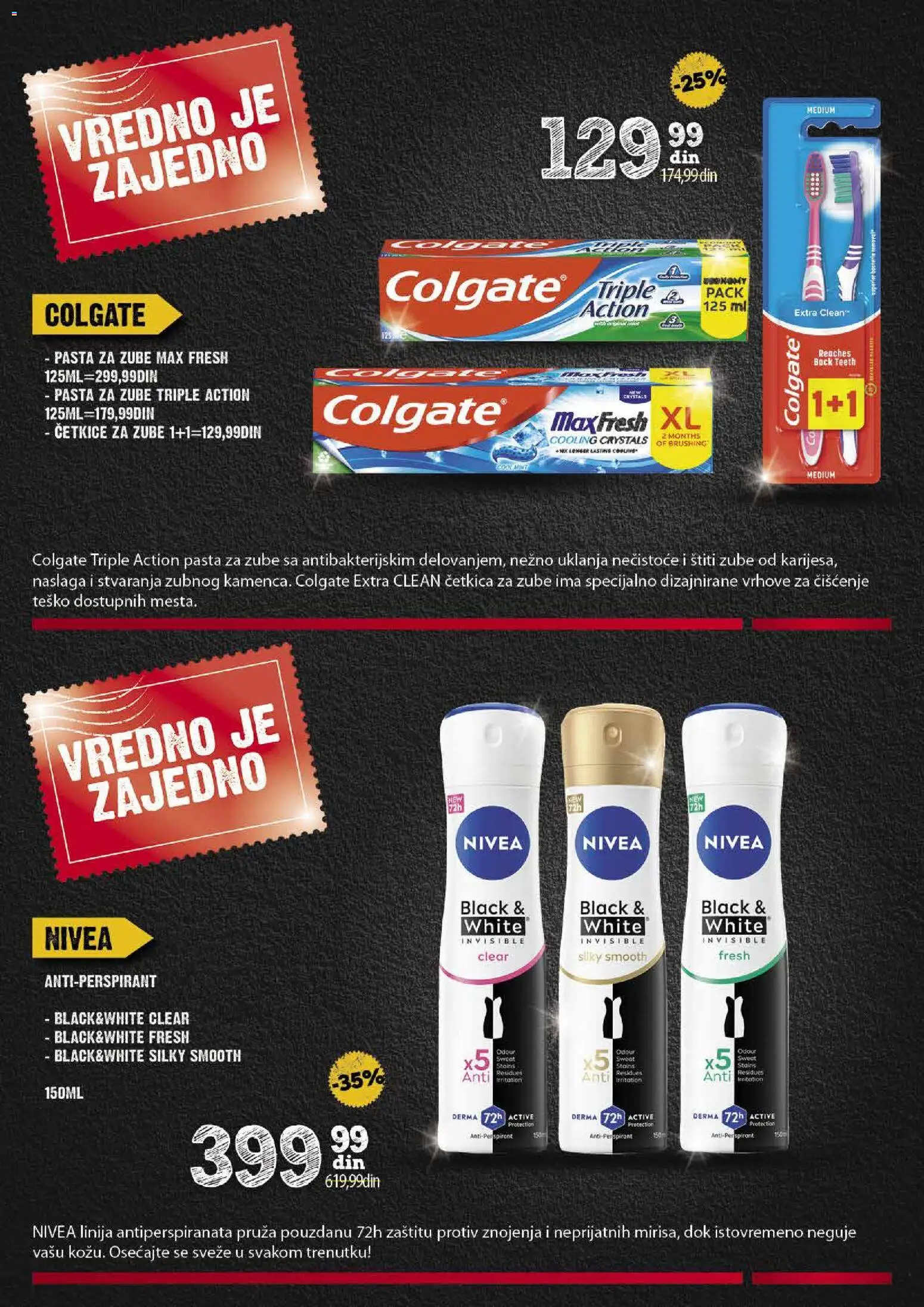 Idea katalog - važi od 19.03.2026 | Strana: 36 | Proizvode: Colgate, Nivea, Antiperspirant, Četkica za zube