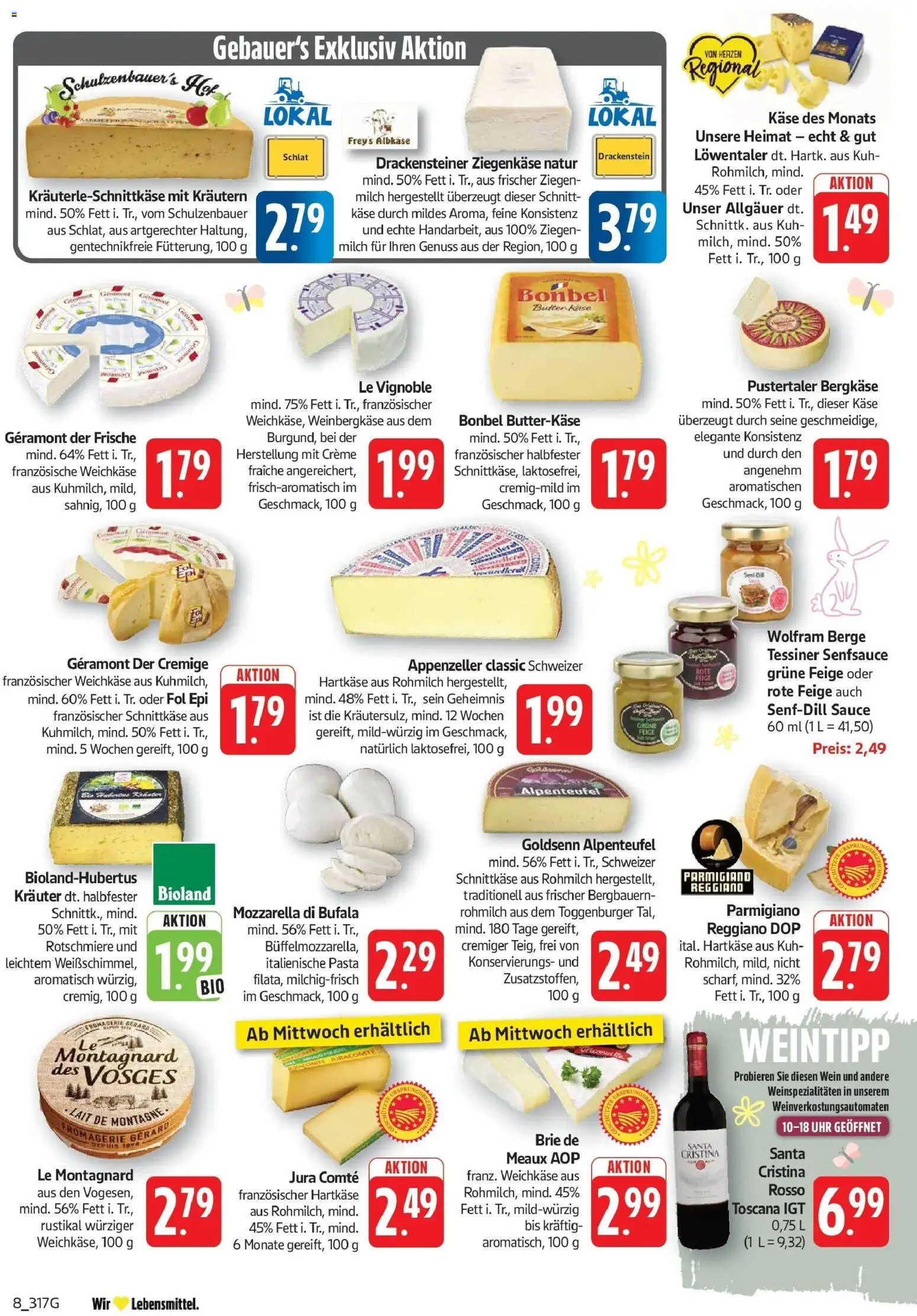 E center Prospekt Filderstadt-Bonlanden	 – gültig ab 29.03.2026 | Seite: 8 | Produkte: Jura, Milch, Ziegenkäse, Wein