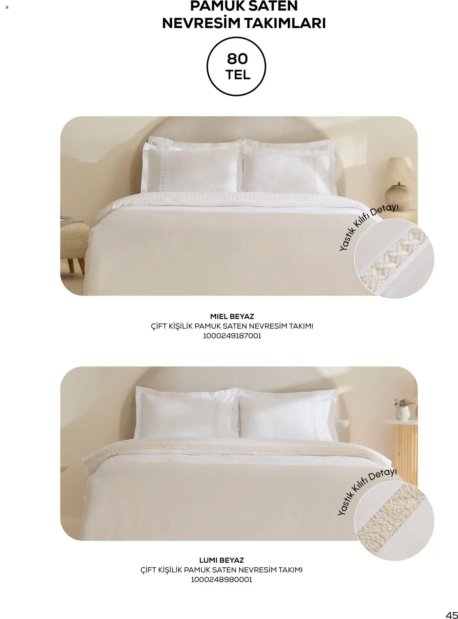 Karaca Home - Katalog Sezonsuz Karaca Home Şıklığı - İlkbahar / Yaz 2026 - 01.03.2026 tarihinden itibaren geçerlidir | Sayfa: 45 | Ürünler: Yastık, Nevresim, Yastık kılıfı, Nevresim takımları