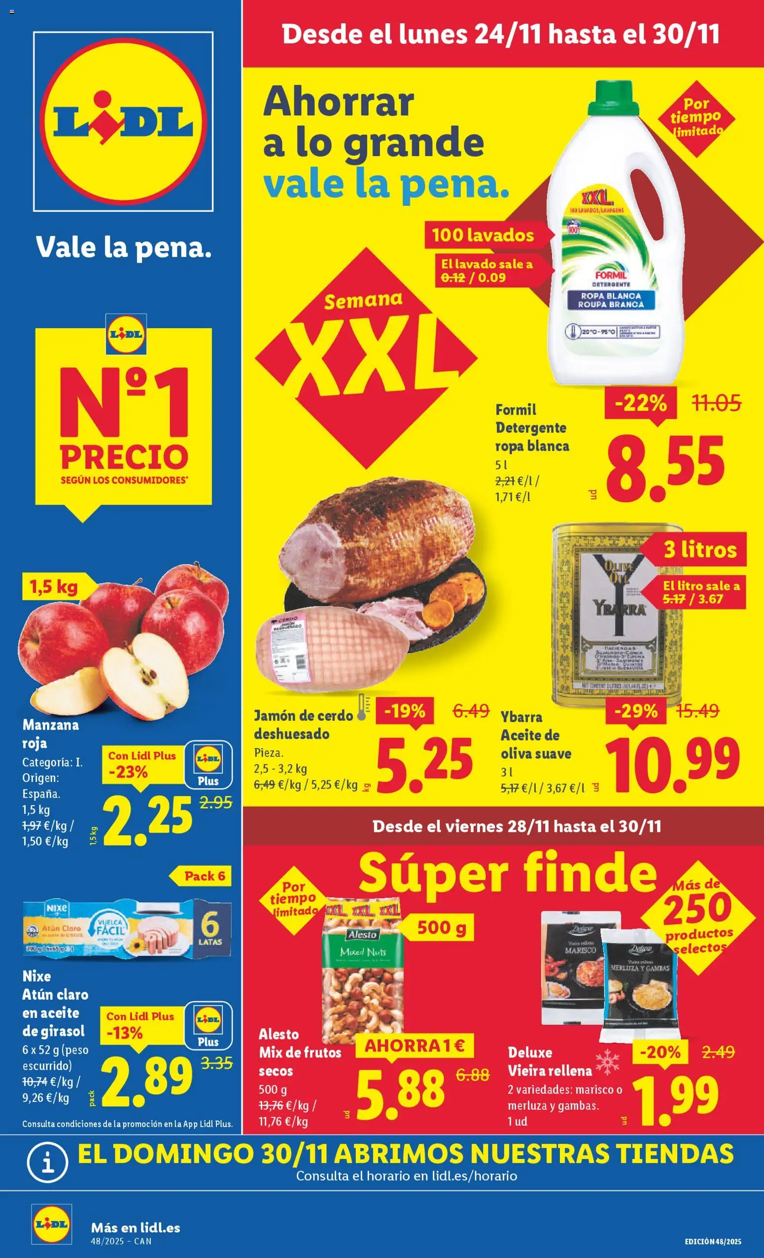 Lidl - Canarias  │ válido desde el 24.11.2025 | Página: 1 | Productos: Aceite, Apple, Peso, Atún claro