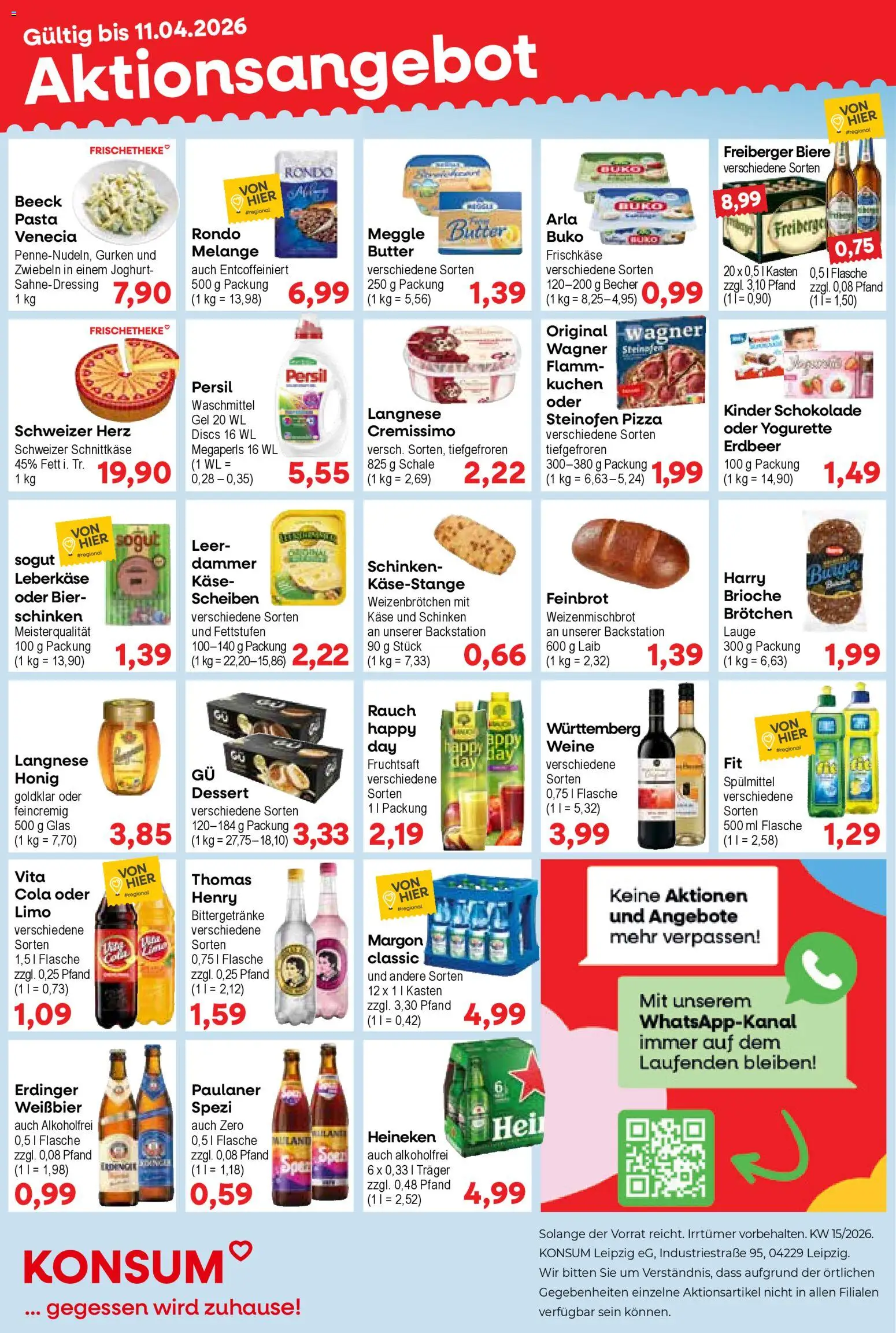 KONSUM Leipzig Prospekt 	 – gültig ab 07.04.2026 | Seite: 1 | Produkte: Cola, Zwiebeln, Kuchen, Persil