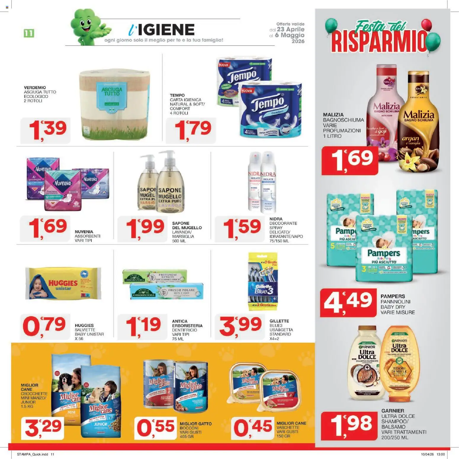 Volantino SISA del 23.04.2026 | Pagina: 11 | Prodotti: Balsamo, Uova, Deodorante, Dentifricio