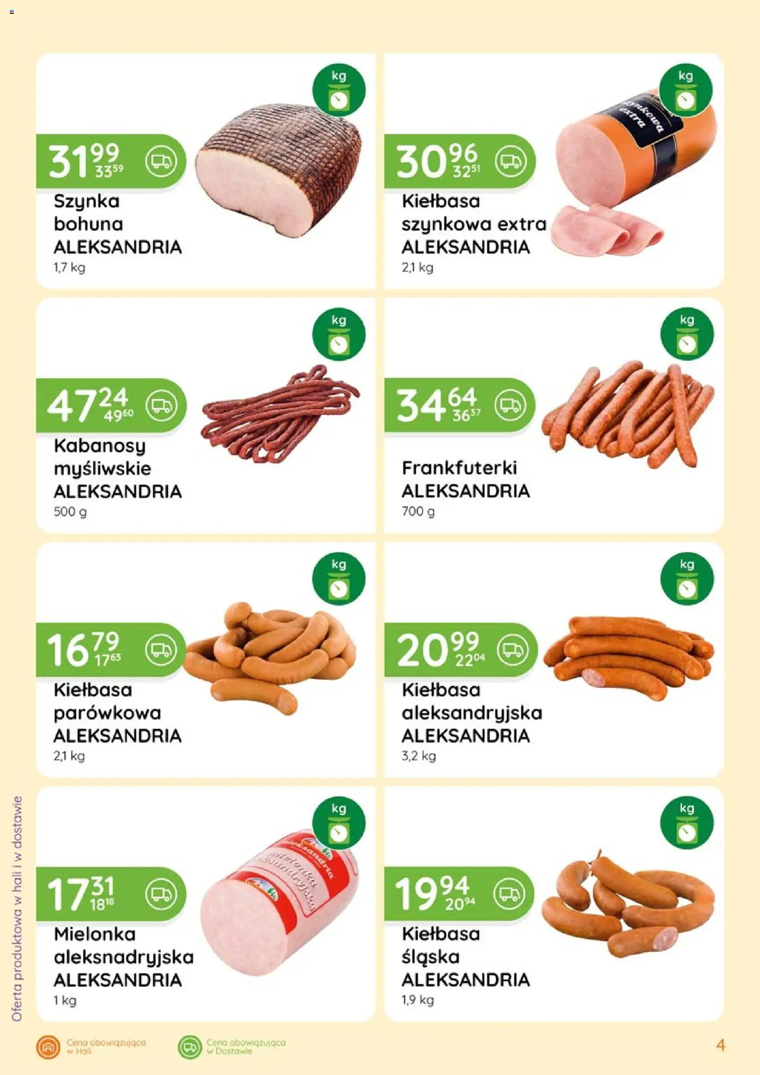 Eurocash gazetka - Katalog Wędlin od 05.03.2026 | Strona: 4 | Produkty: Kiełbasa, Kabanosy, Szynka