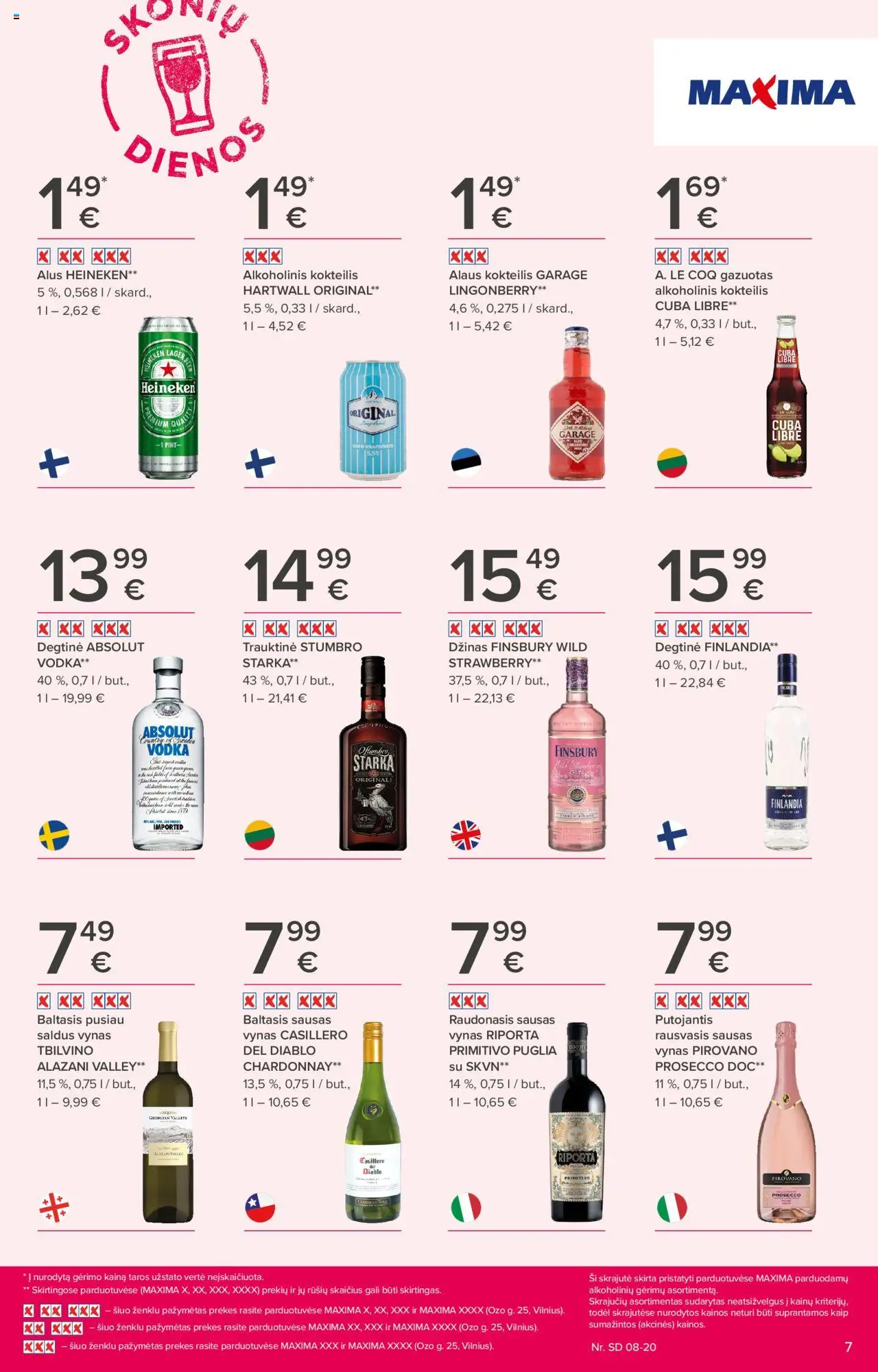 MAXIMA - Leidinys - Skonių dienos│galioja nuo 07.08.2025 | Puslapis: 7 | Prekių: Degtinė, Vynas, Alus, Džinas