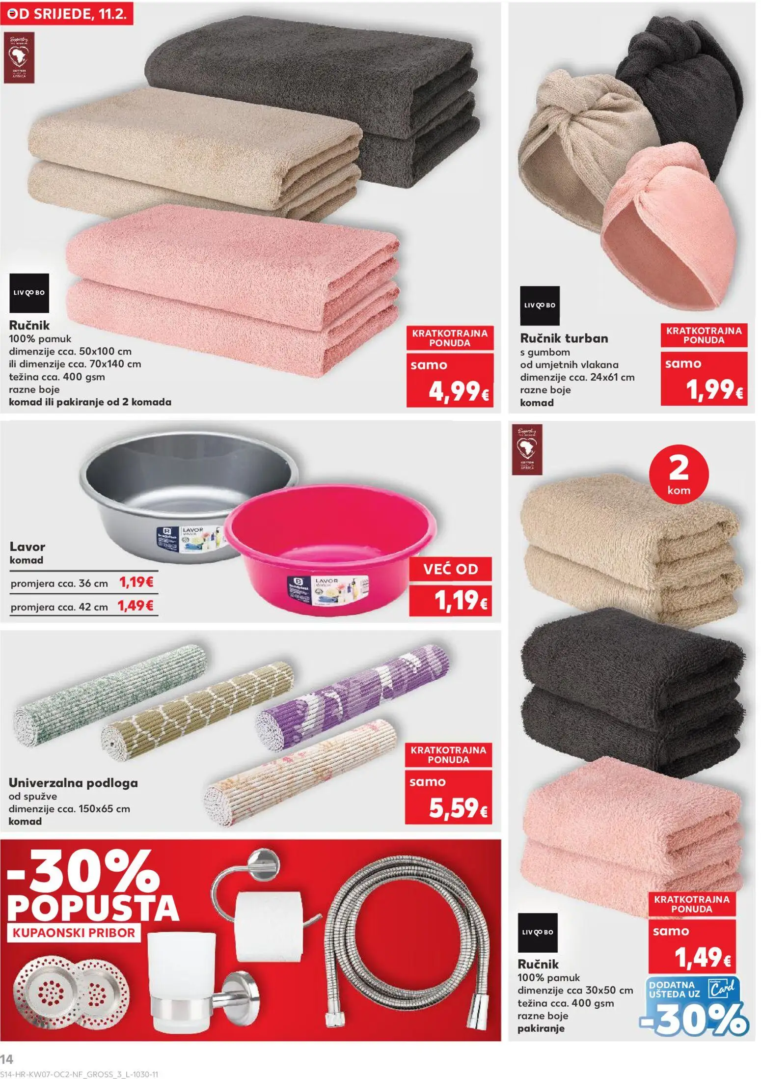 Kaufland katalog | vrijedi od 11.02.2026 | Stranica: 14 | Proizvodi: Ručnik, Lavor
