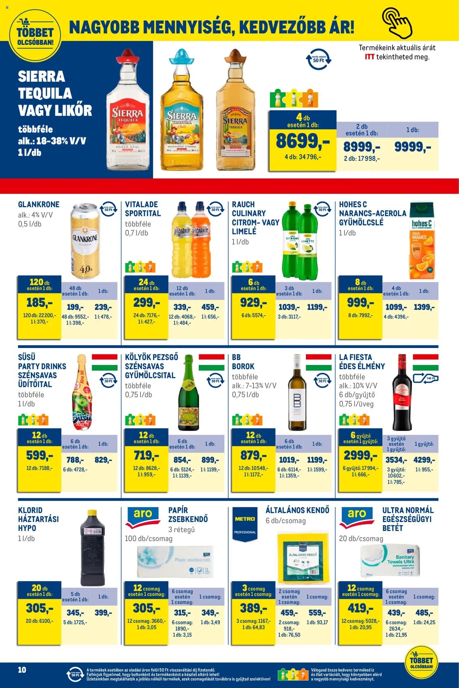 Metro akciós ujság - amely érvényes a következő dátumtól: 02.11.2025 | Oldal: 10 | Termékek: Pezsgő, Alma, Likőr, Só