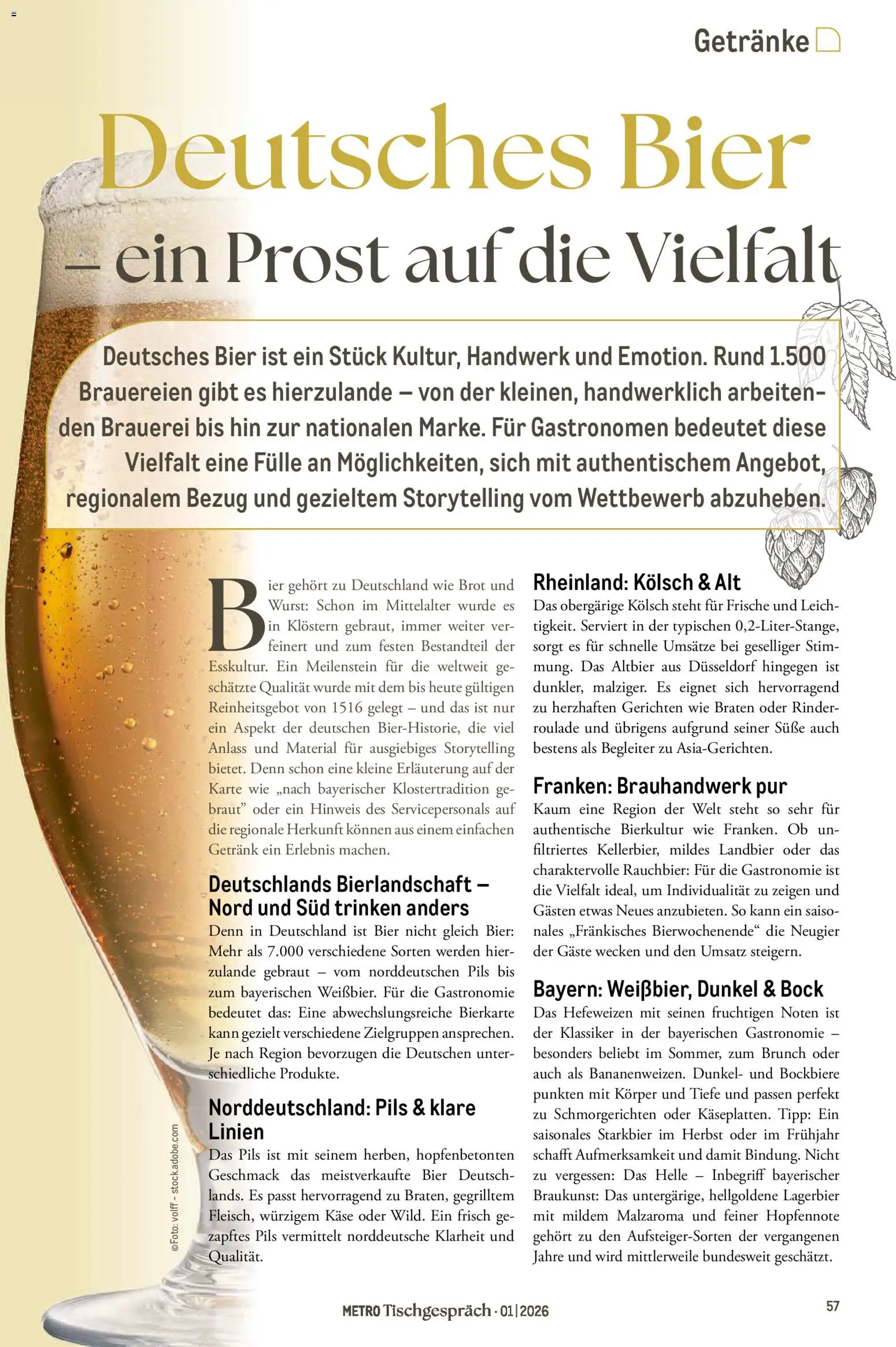 Metro Tischgespräch – gültig ab 01.02.2026 | Seite: 57 | Produkte: Käse, Bier, Wurst, Brot