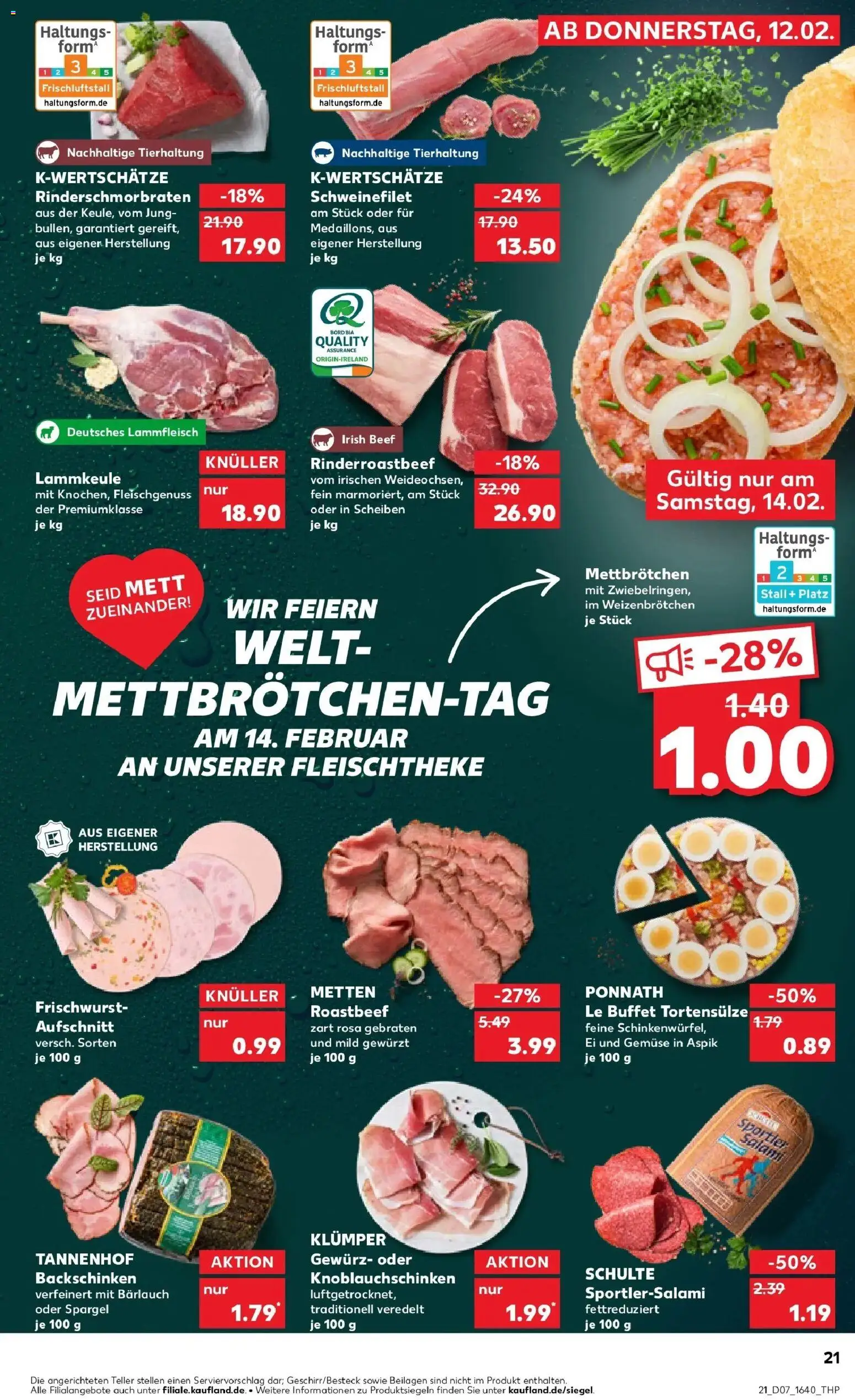 Kaufland prospekt Kirchen (Sieg)	 – gültig ab 12.02.2026 | Seite: 29 | Produkte: Lammkeule, Schweinefilet, Gemüse, Salami