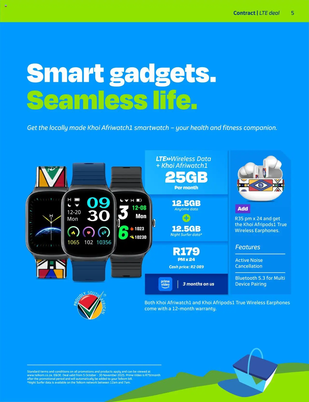 New Telkom catalogue – valid from 05.10.2025 | Page: 5 | Products: Data, Earphones, Smartwatch