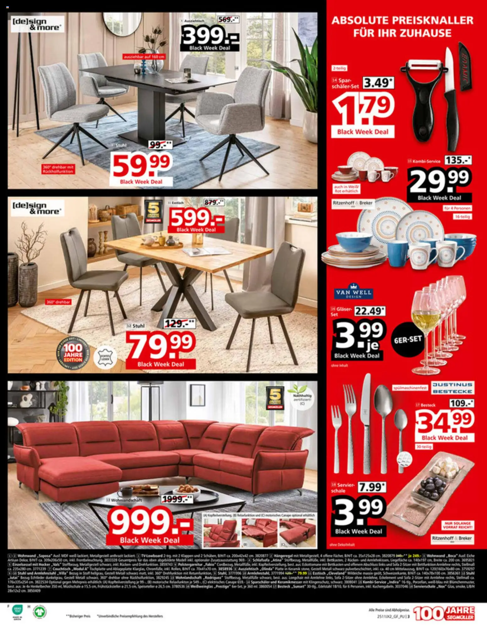Segmüller - Black Friday – gültig ab 19.11.2025 | Seite: 3 | Produkte: Wohnlandschaft, Stuhl