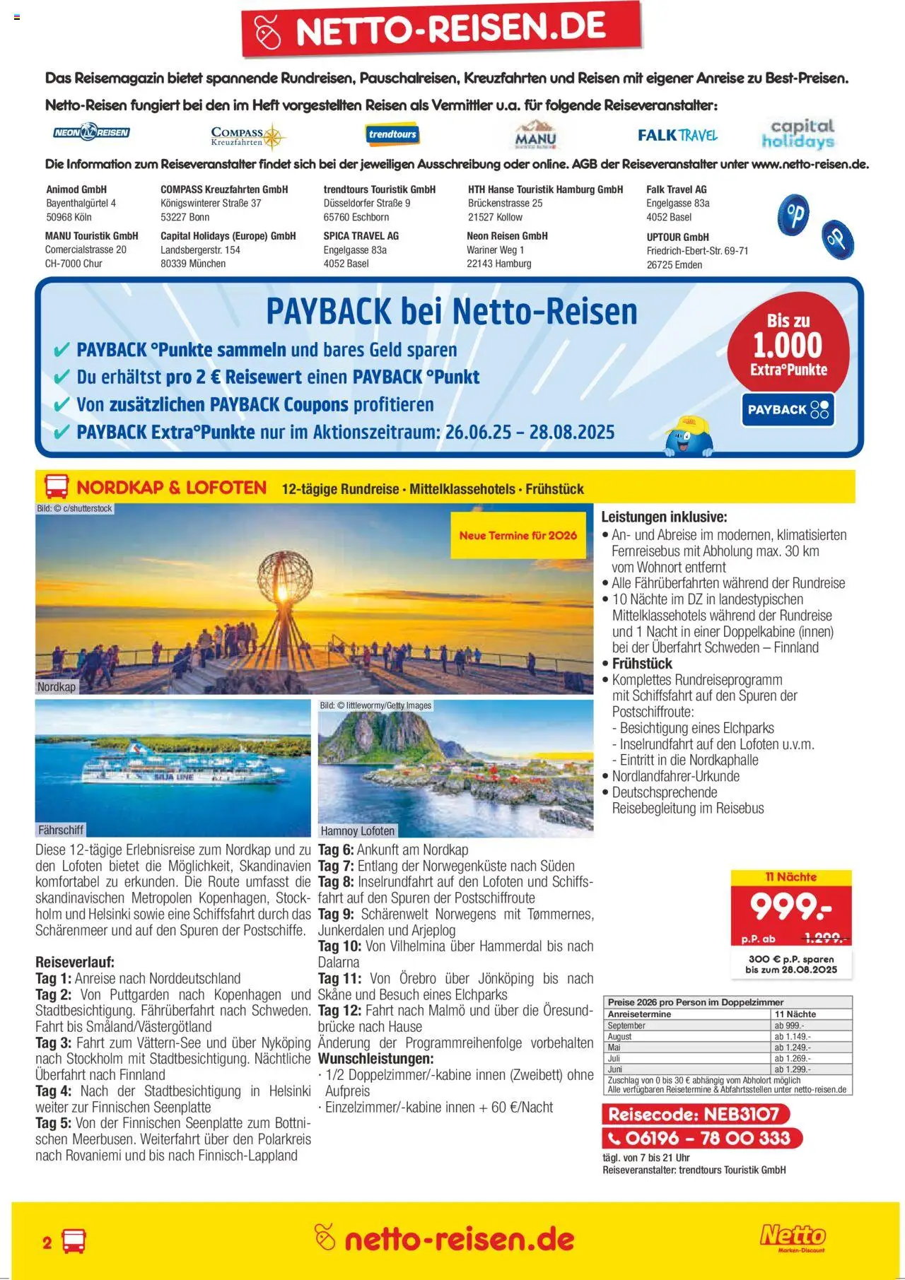 Netto Reisen Prospekt 	 - gültig ab dem 01.07.2025 | Seite: 2 | Produkte: Uhr