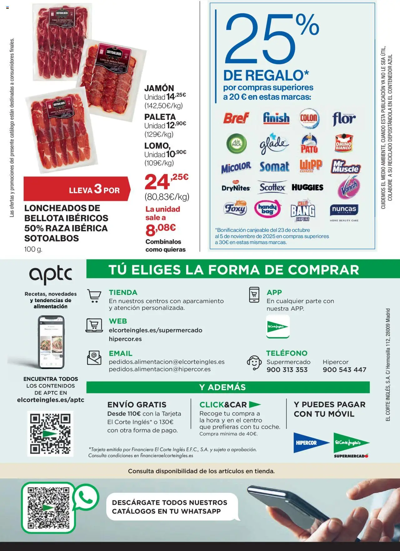 El Corte Inglés ofertas │ válido desde el 09.10.2025 | Página: 28 | Productos: Jamón, Teléfono
