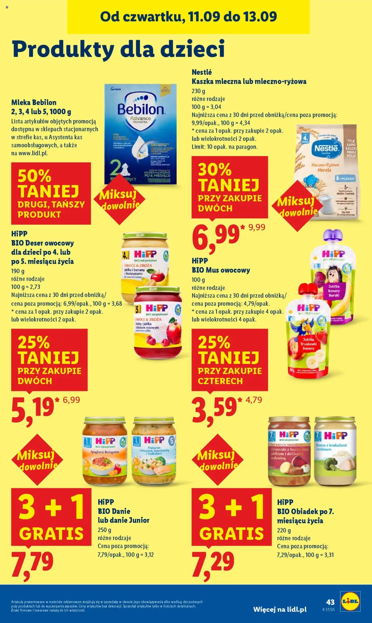 Lidl Gazetka od 11.09.2025 | Strona: 49 | Produkty: Kaszka mleczna, Marchewka, Ziemniaki, Owoce