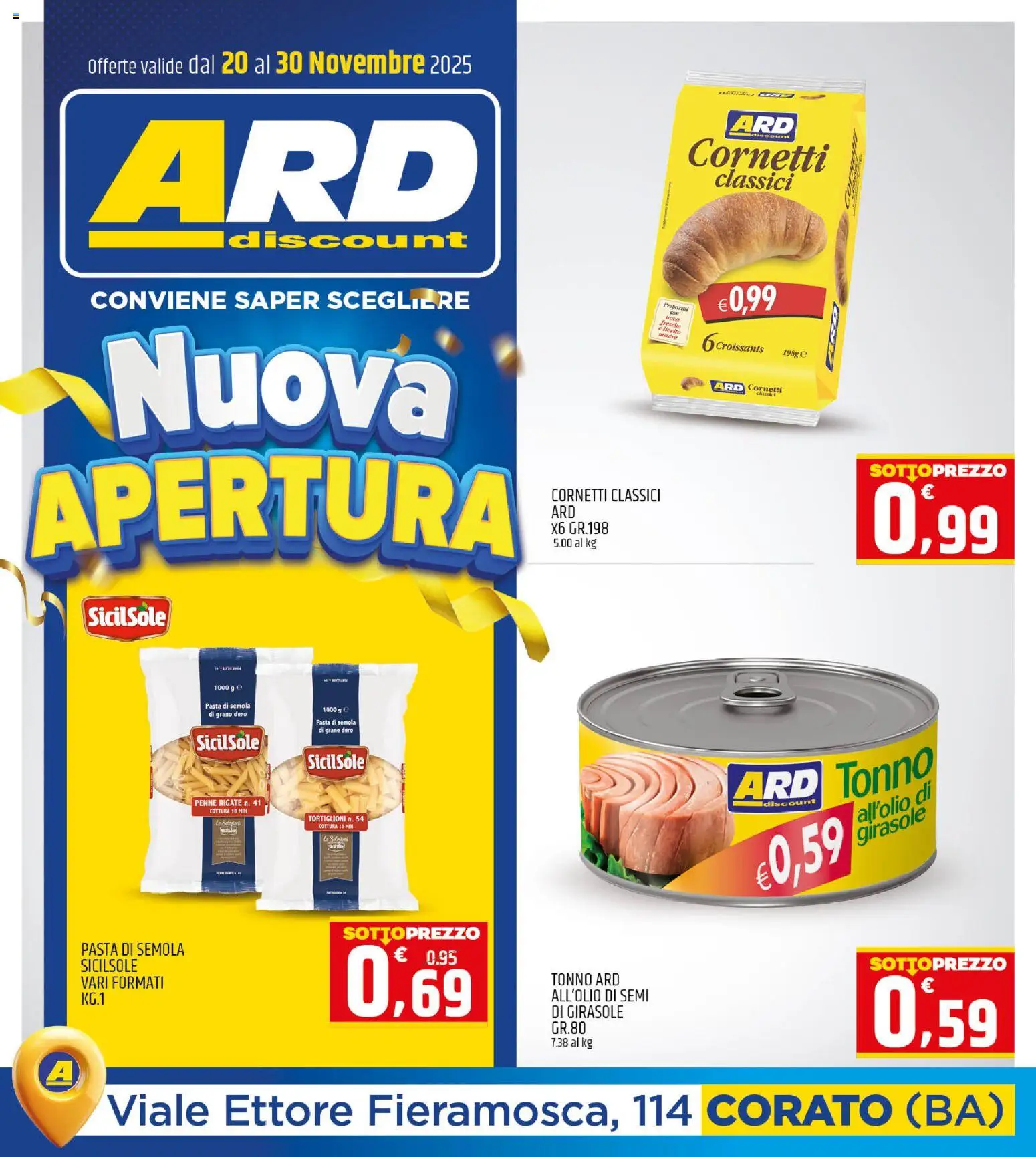 Volantino ARD Discount del 20.11.2025 | Pagina: 20 | Prodotti: Pasta, Tonno, Penne