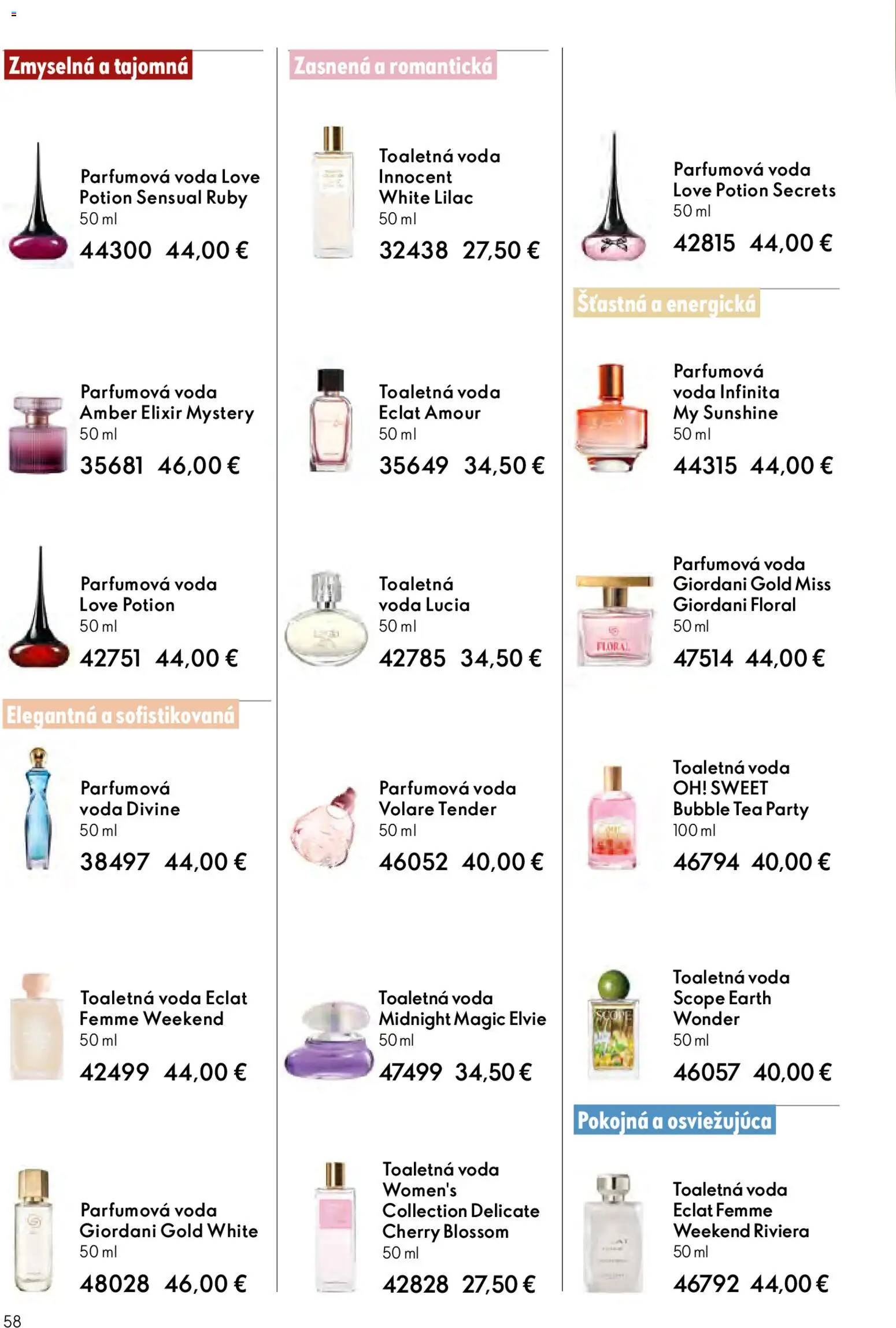 Nové Oriflame akcie – leták je platný od 06.05.2026 | Strana: 58 | Produkty: Toaletná voda, Voda