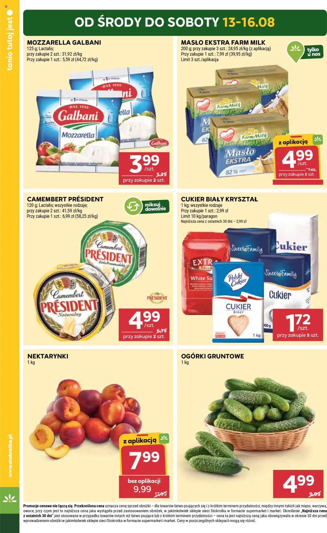 Stokrotka Gazetka od 13.08.2025 | Strona: 4 | Produkty: Camembert, Masło, Ogórki gruntowe, Cukier