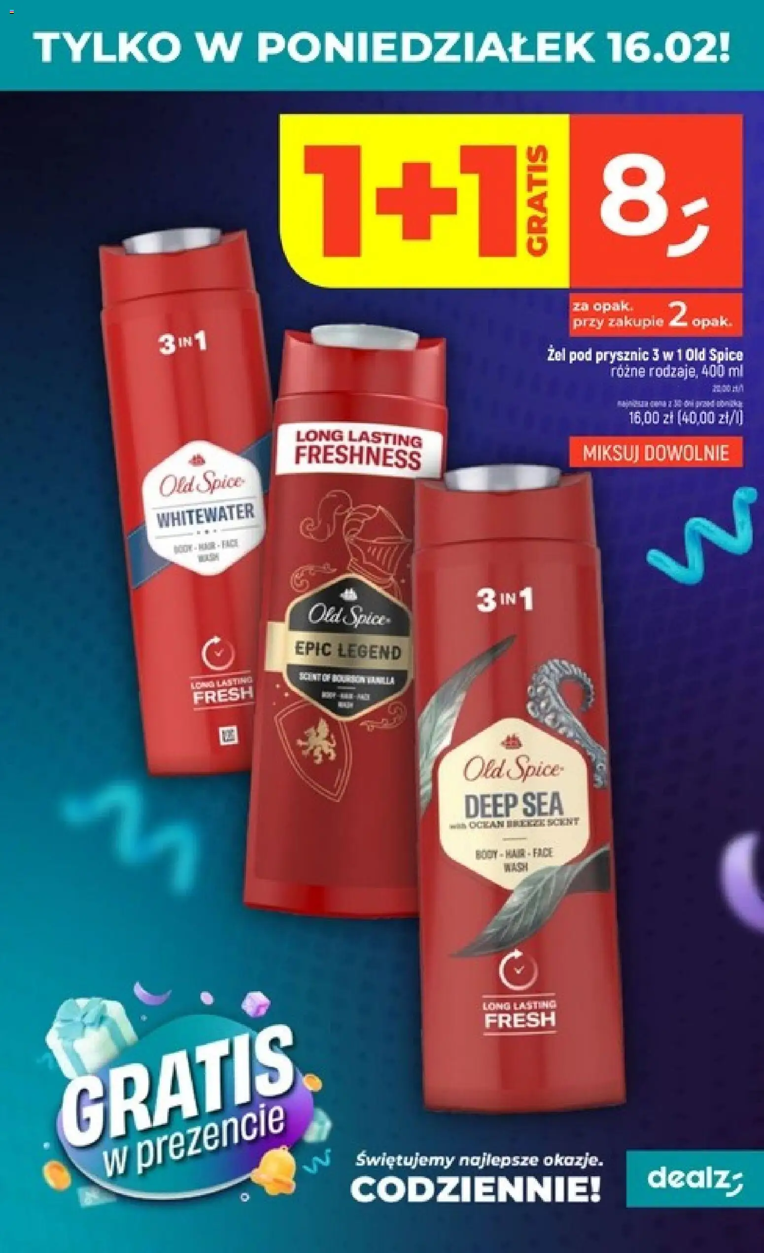 Dealz Gazetka - Świętujemy najlepsze okazje od 12.02.2026 | Strona: 5 | Produkty: Prysznic, Body, Żel pod prysznic, Old spice
