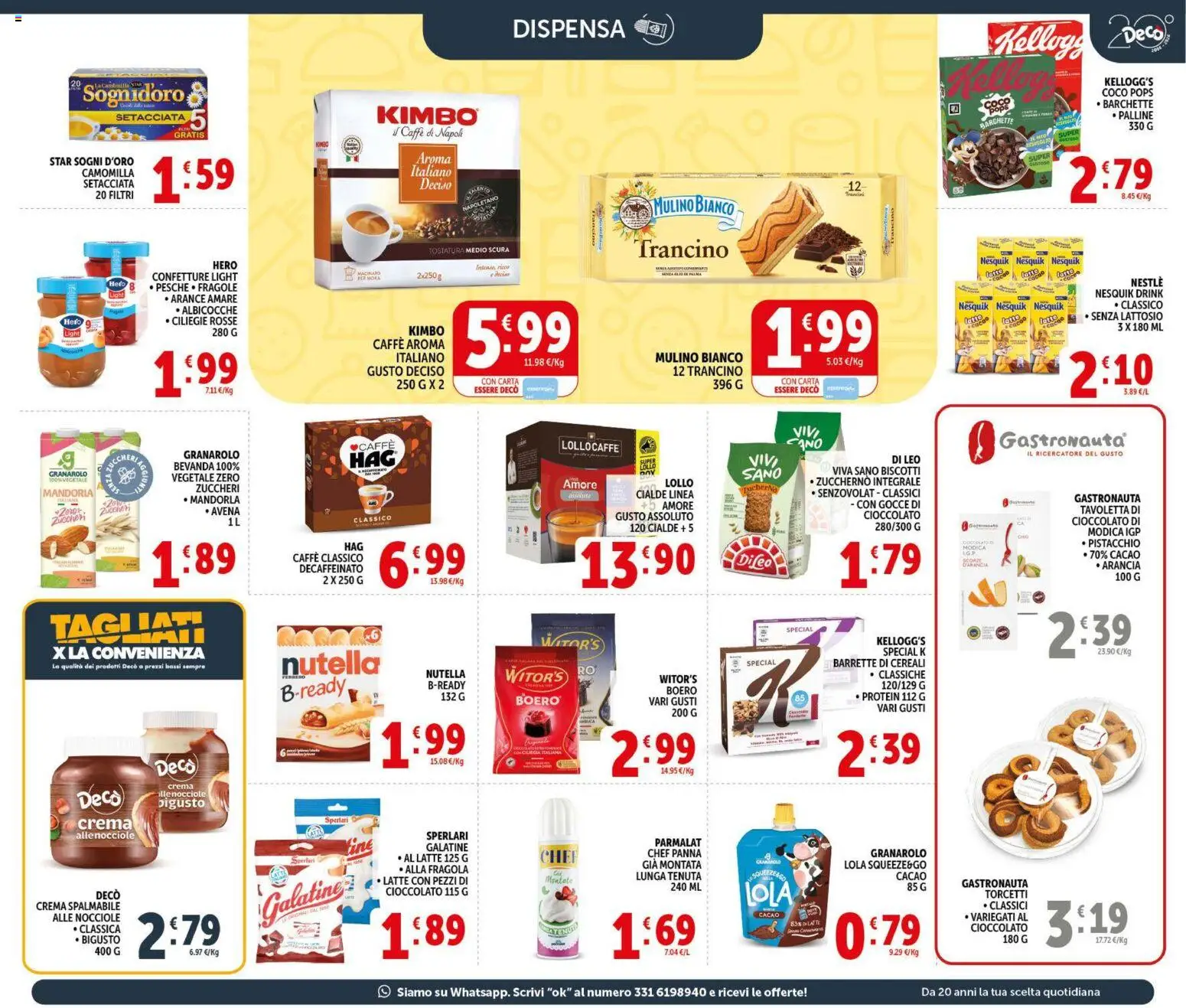 Volantino Decò del 09.04.2026 | Pagina: 13 | Prodotti: Biscotti, Latte, Nutella, Arancia