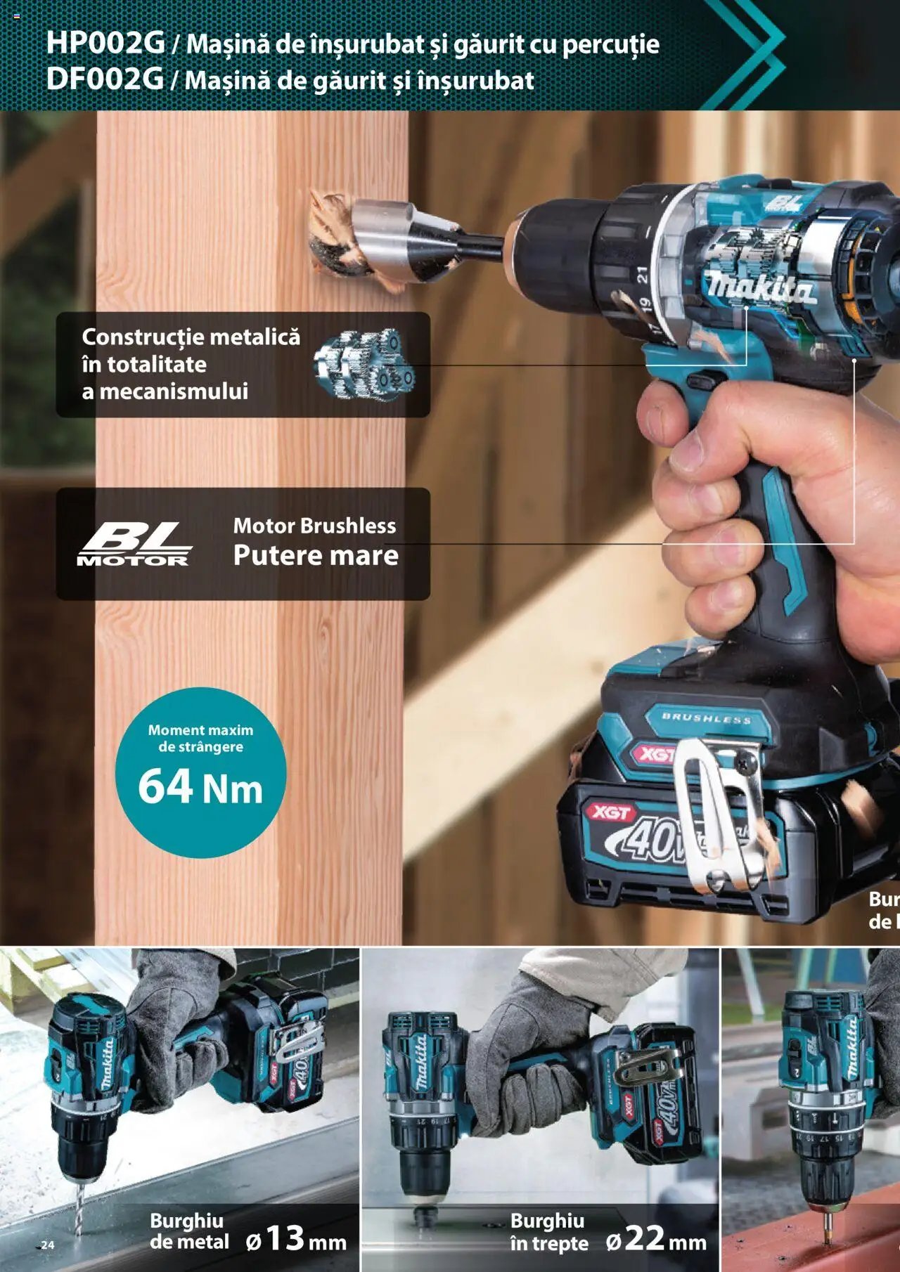 Makita catalog - Masini profesionale Makita XGT – valabil de la 20.06.2024 | Pagină: 24