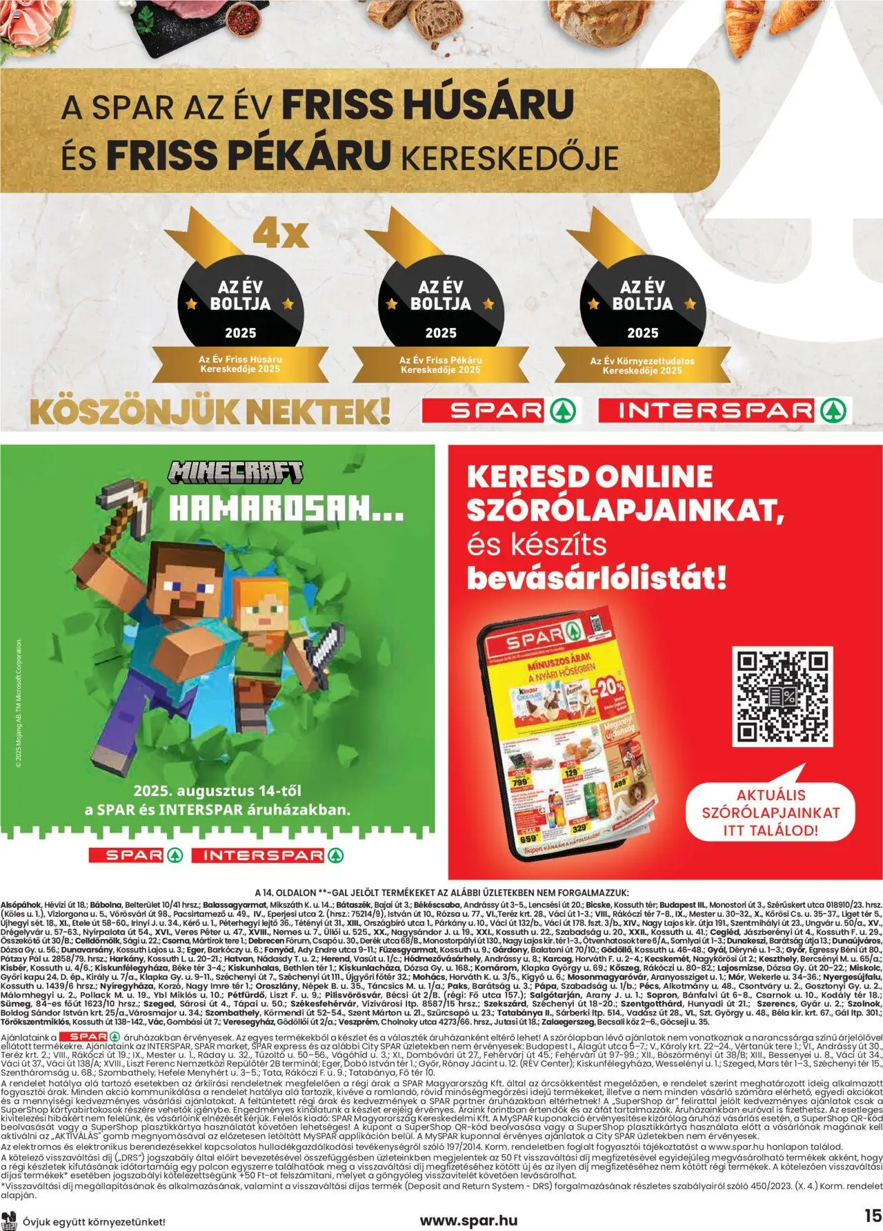 Spar akciós ujság - amely érvényes a következő dátumtól: 07.08.2025 | Oldal: 15 | Termékek: Szőlő, Kapu