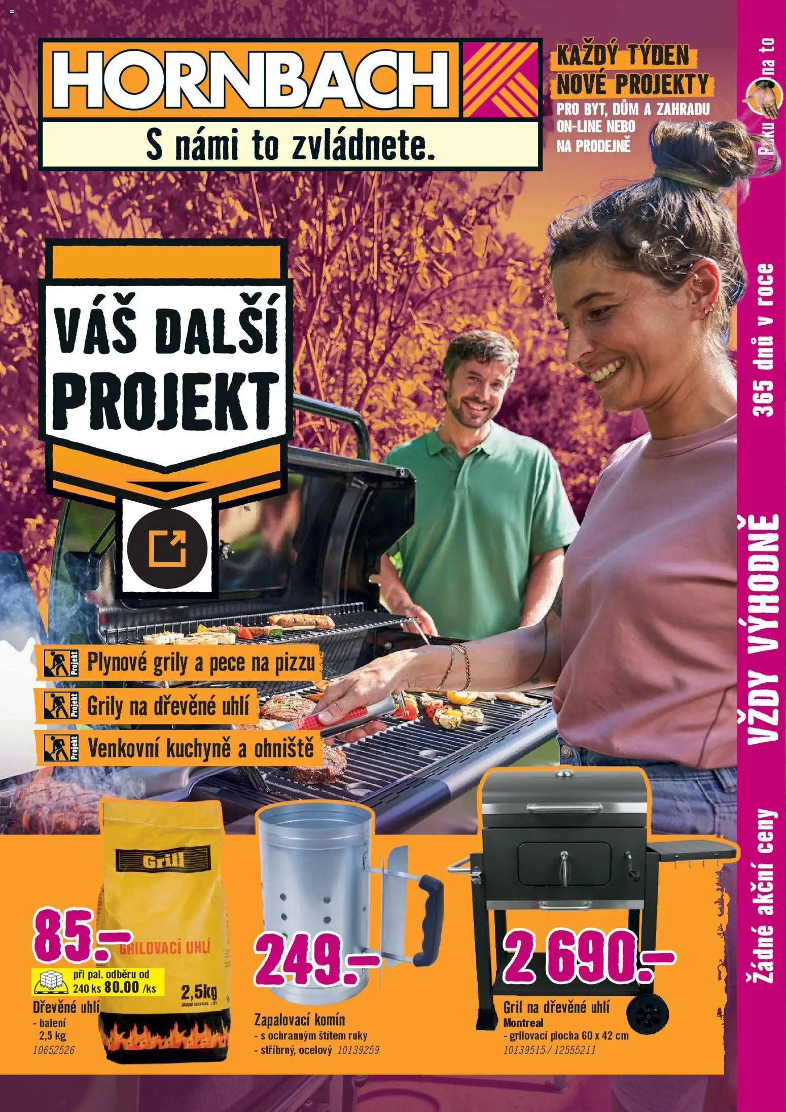 HORNBACH leták - Grily od 29.04.2026 | Strana: 1 | Produkty: Dřevěné uhlí, Gril, Kuchyně